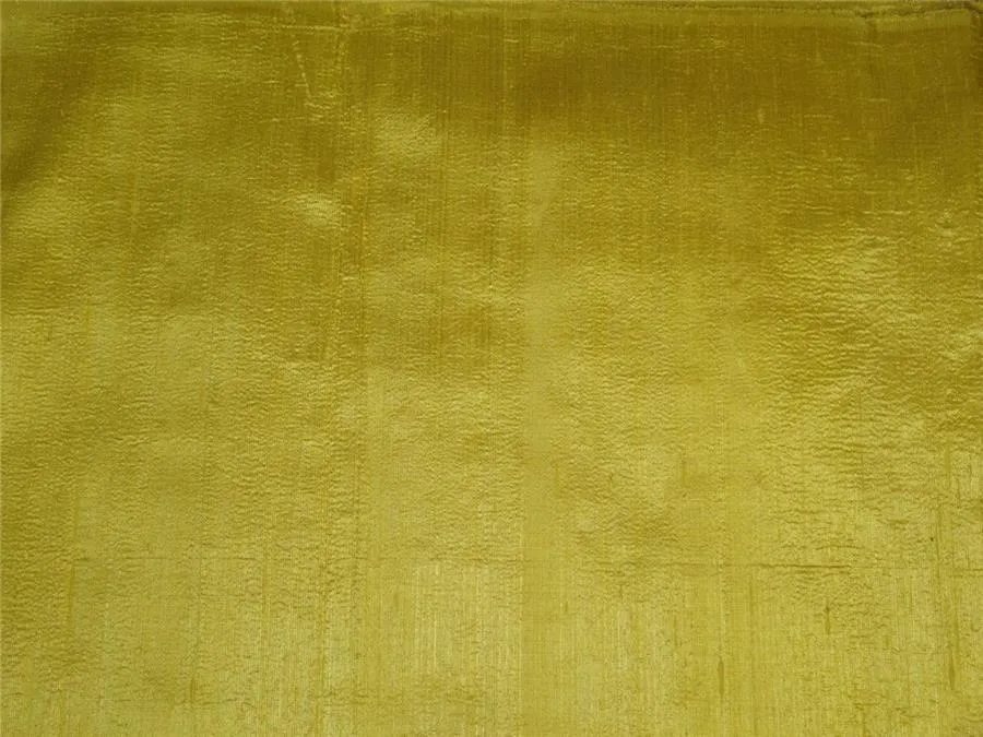 100% PURE SILK DUPIONI FABRIC BRIGHT PASTEL YELLOW 54" wide WITH SLUBS MM68[3]