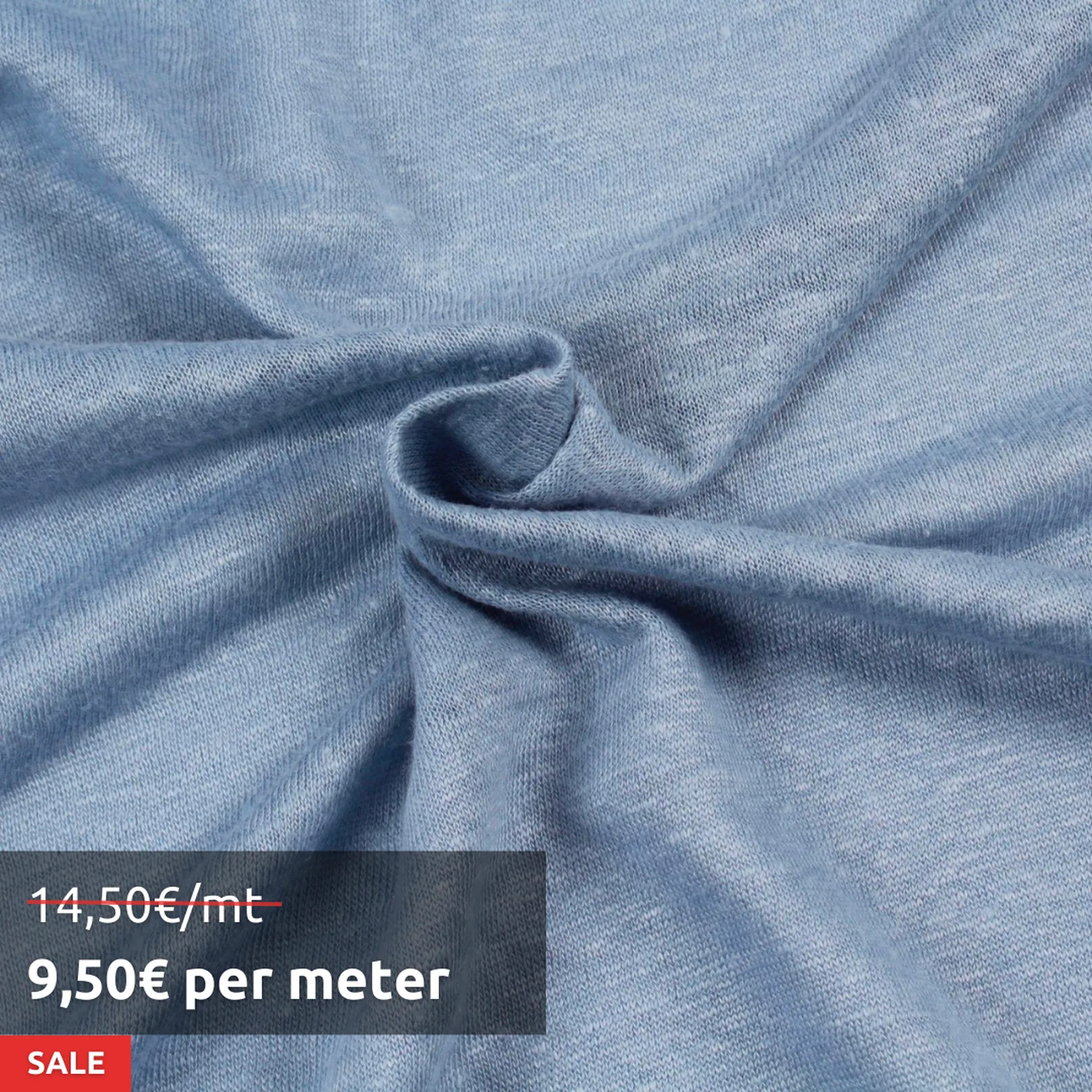 11 Mts Roll - Soft Linen Single Jersey (Dolphin Blue) - OFFER: 9,50€/Mt