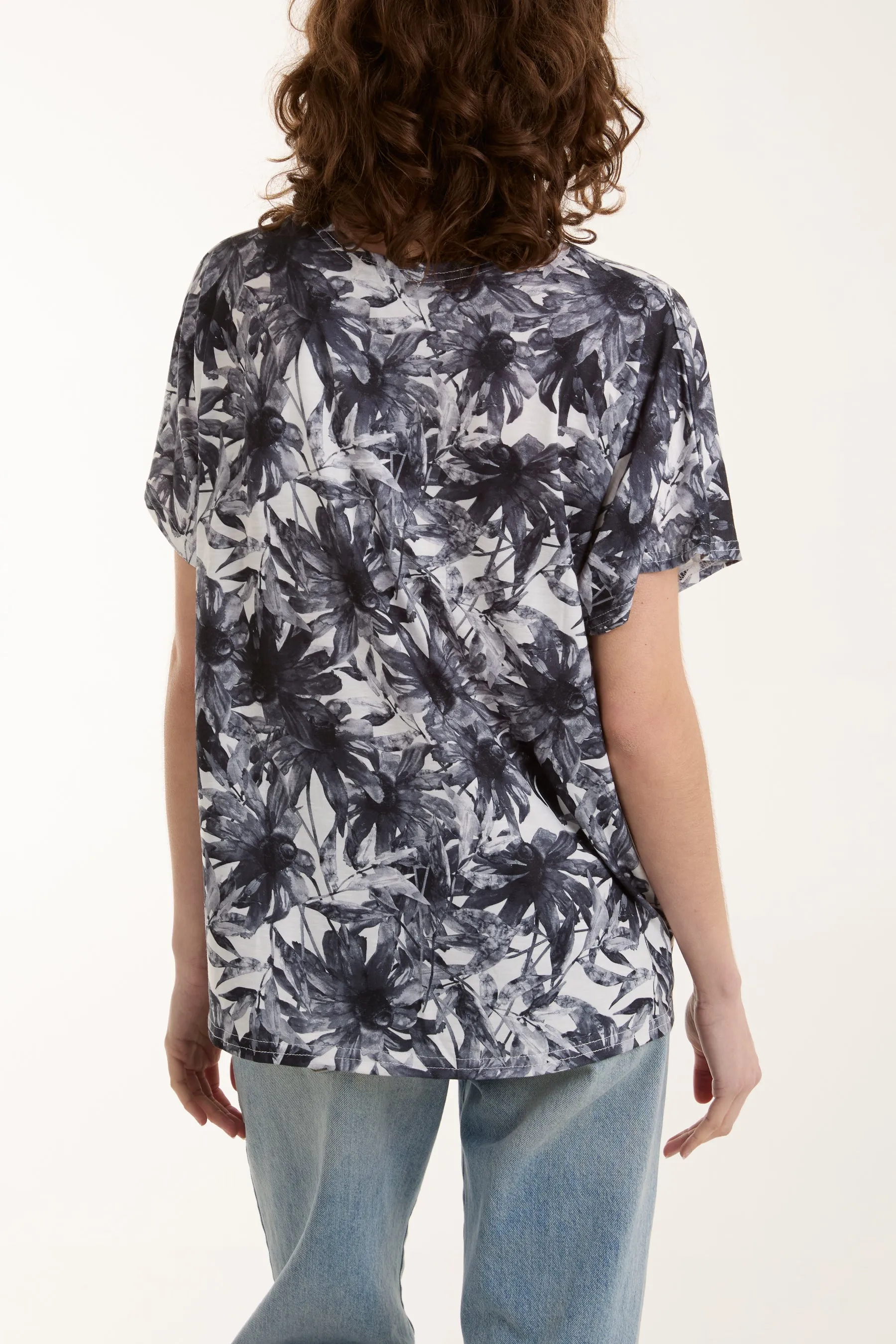 Abstract Floral Print Tee