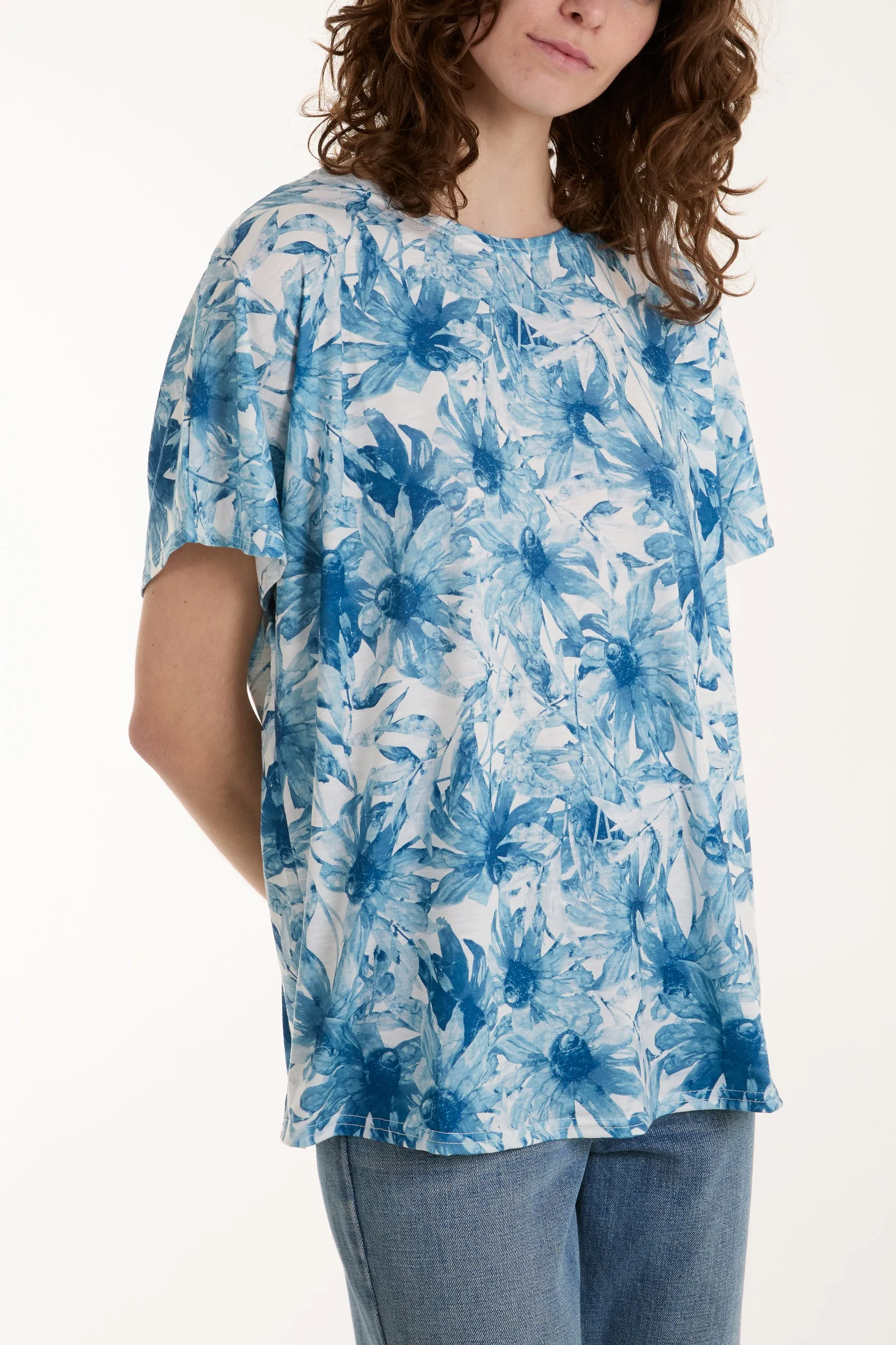 Abstract Floral Print Tee