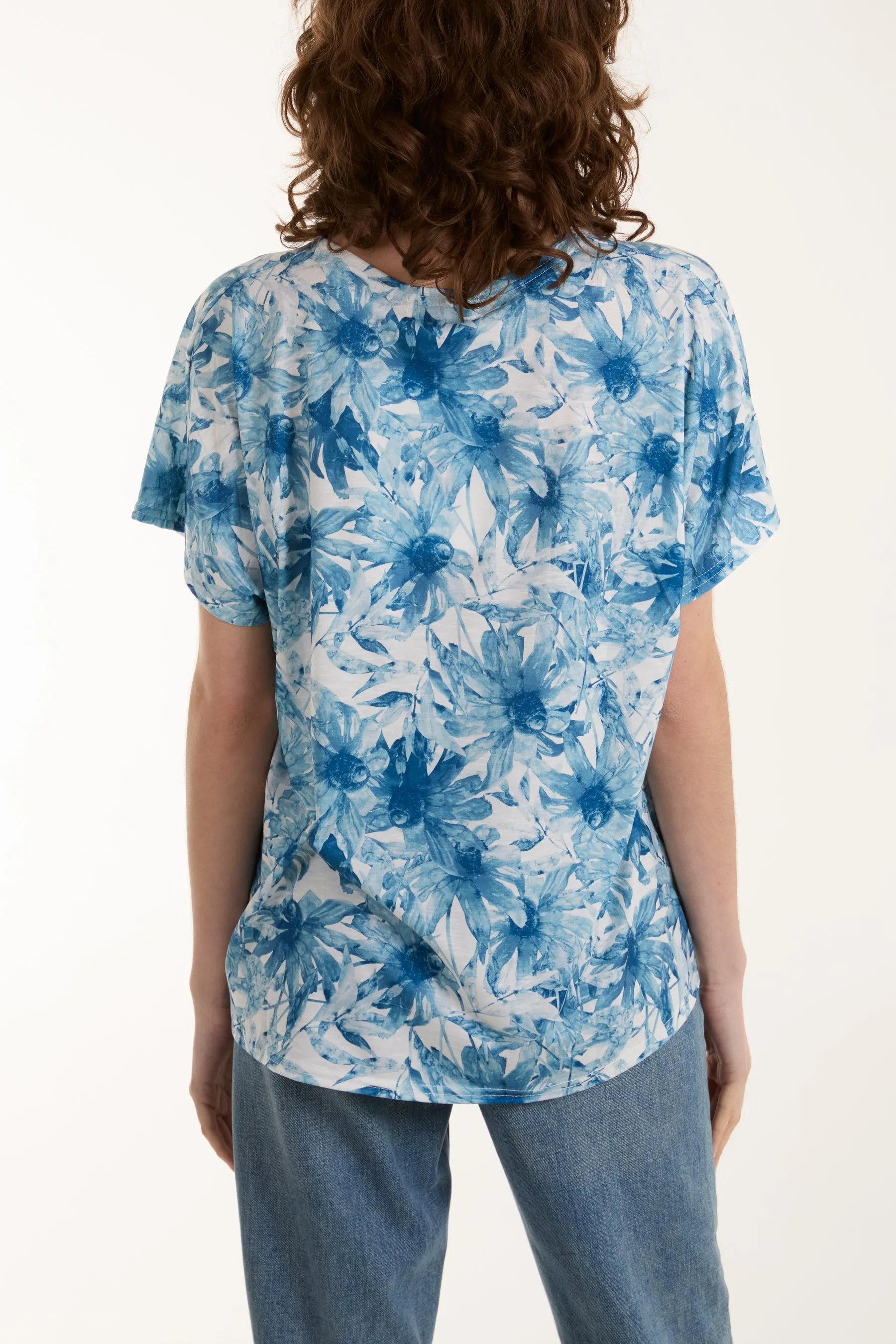 Abstract Floral Print Tee