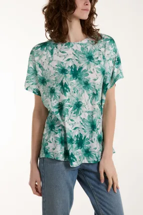 Abstract Floral Print Tee