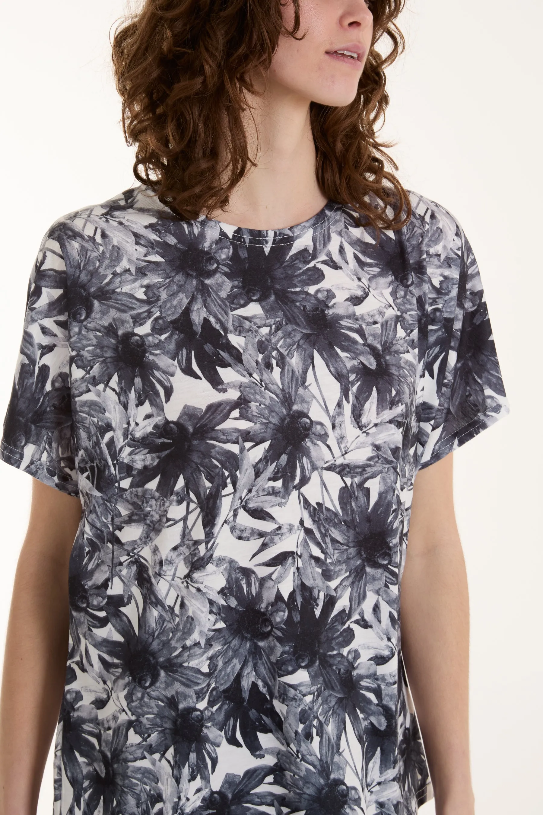 Abstract Floral Print Tee