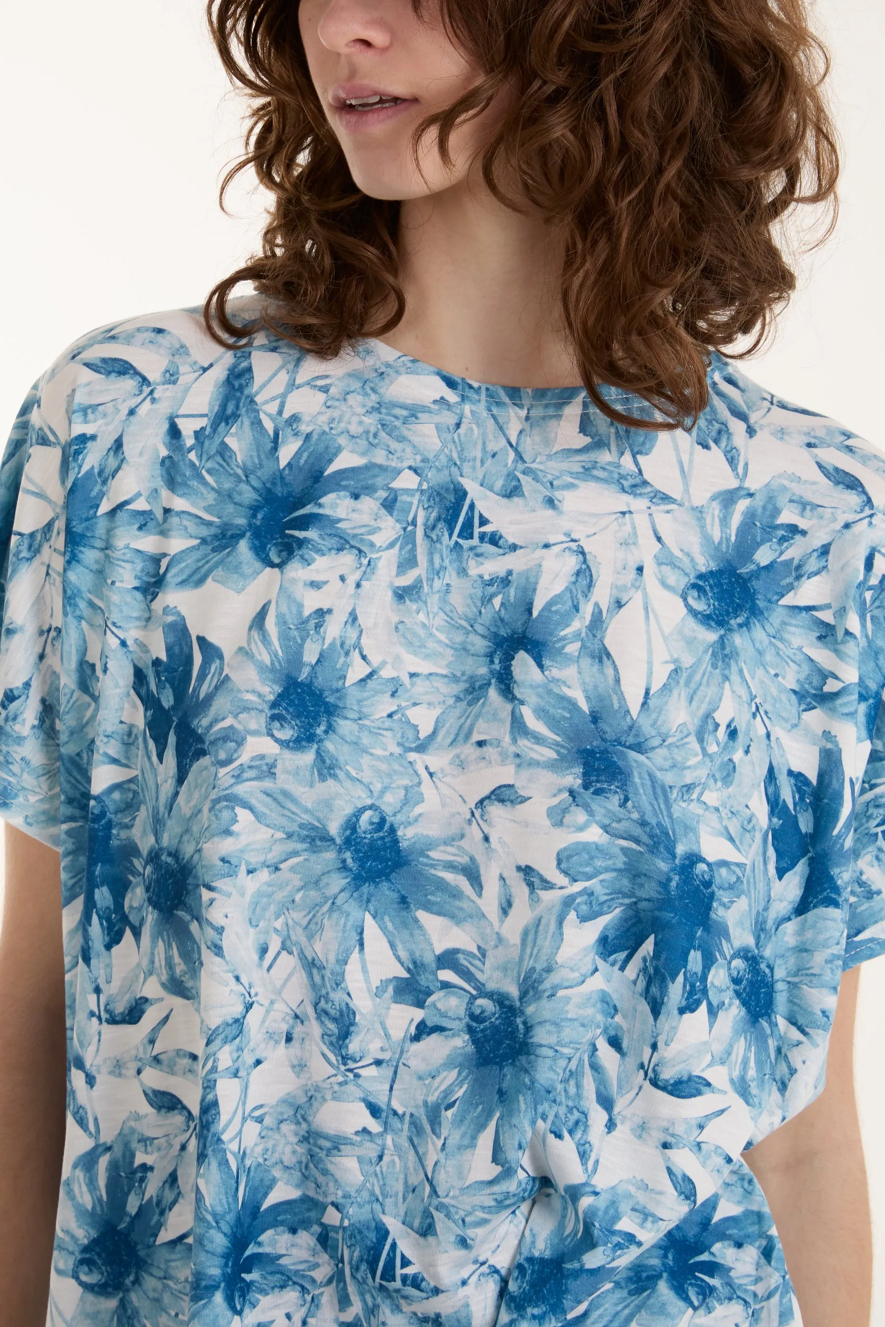 Abstract Floral Print Tee