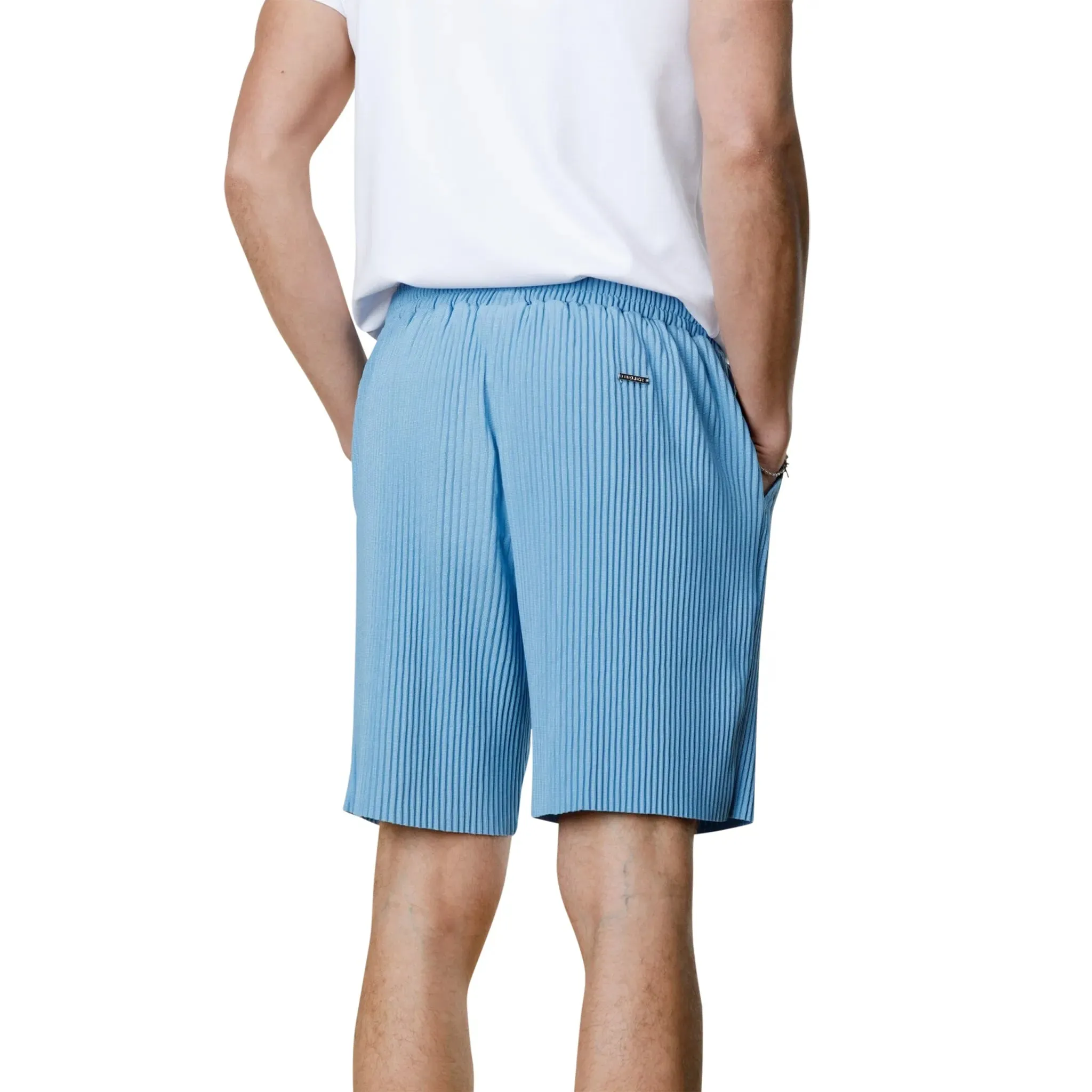 Belier Pleated Light Blue Shorts