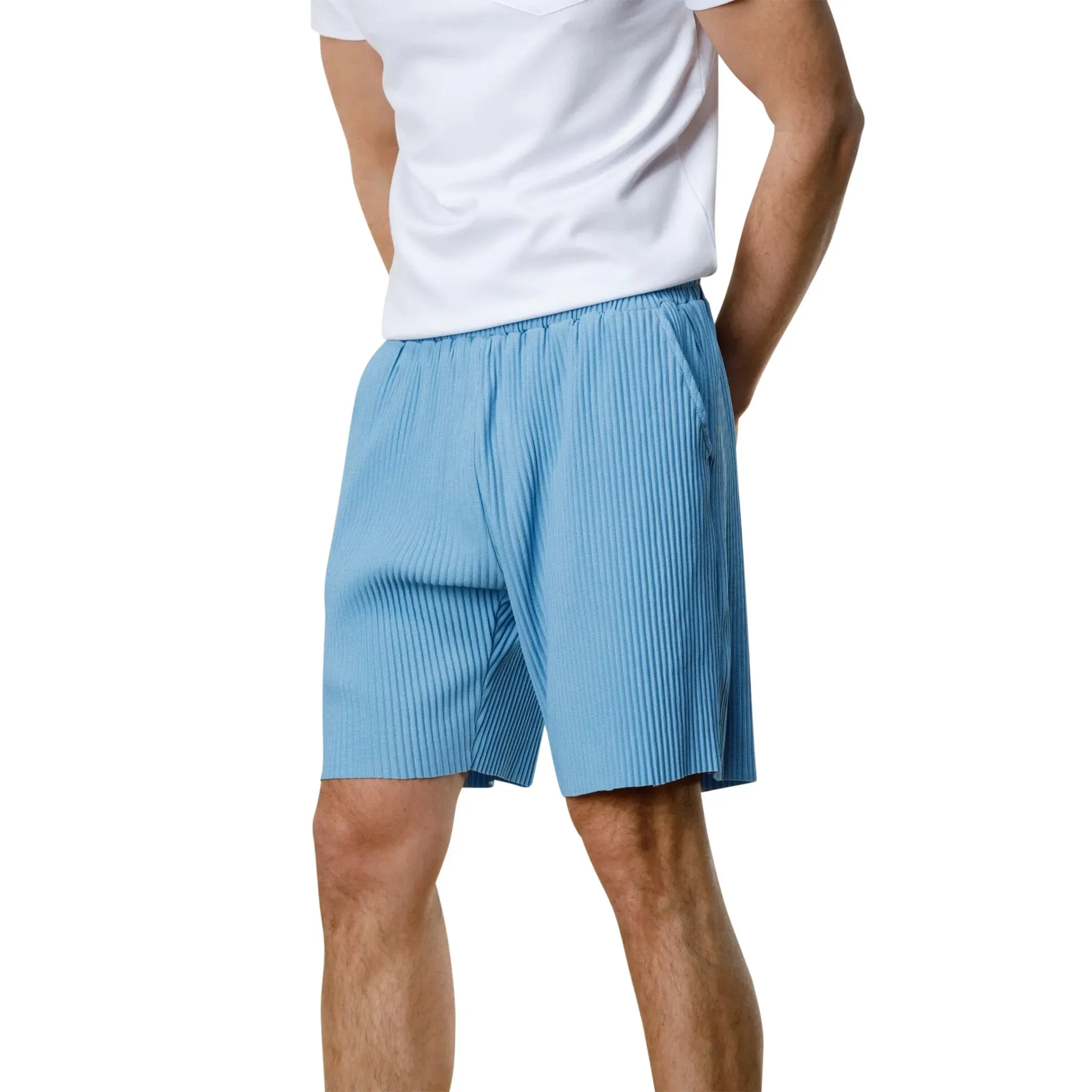 Belier Pleated Light Blue Shorts