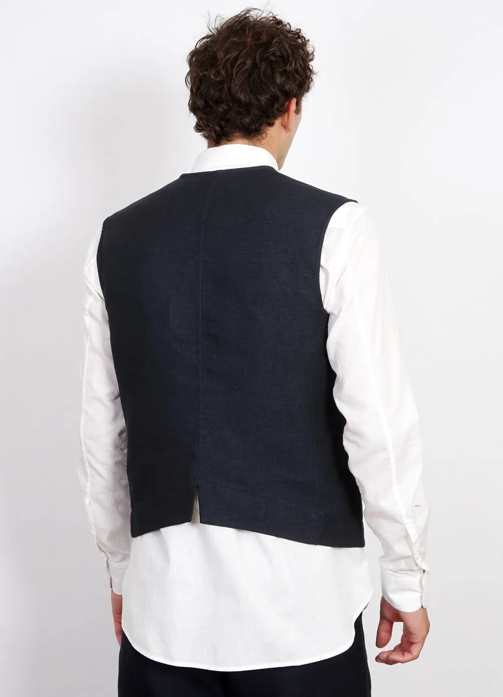 BEN | Crewneck Waistcoat | 3-Tone Blue