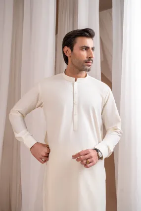 Bosky White Kurta Trouser/Shalwar - Men