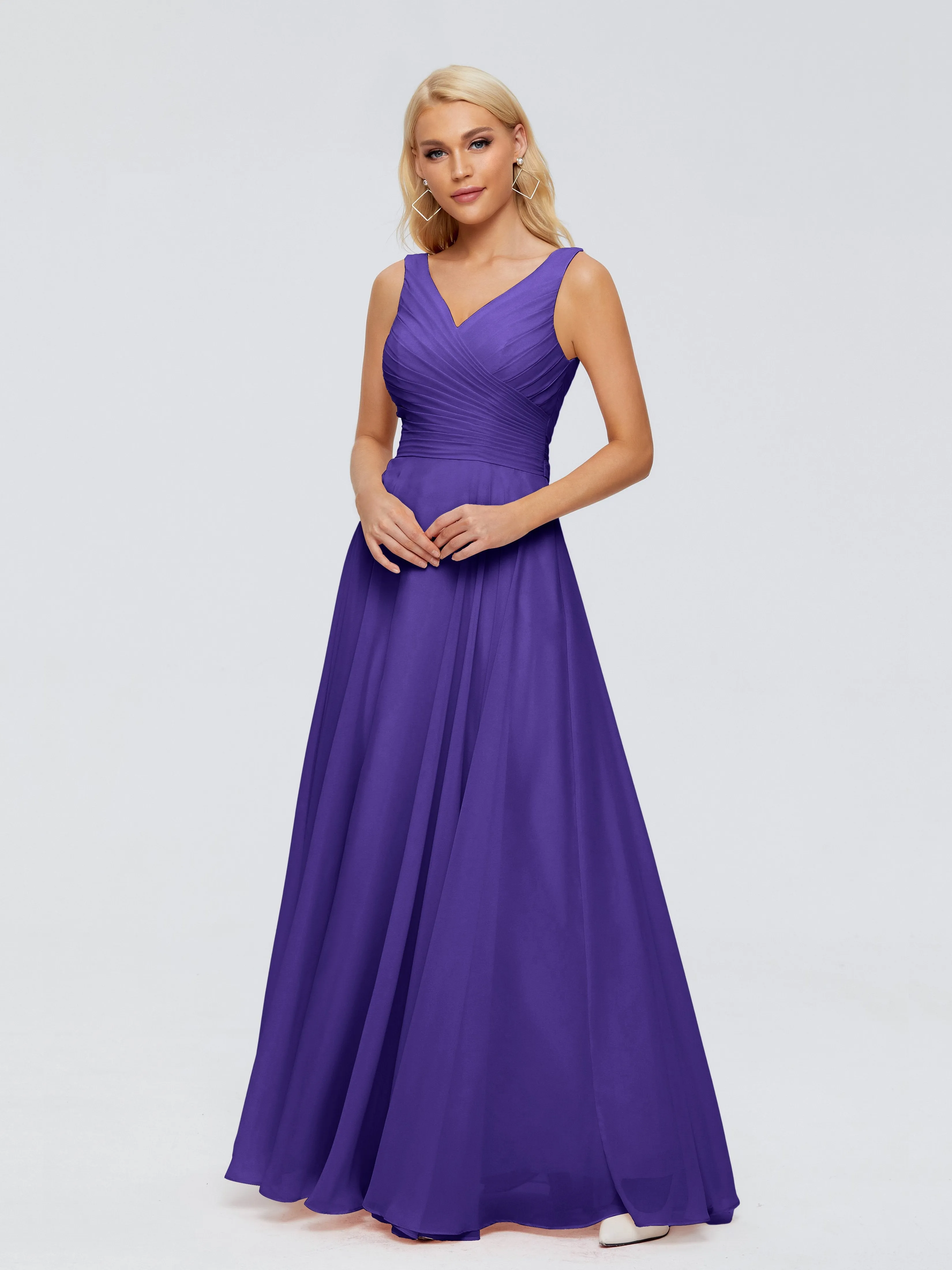 Bridesmaid Dresses Regency Purple Ryleigh Flowy Chiffon Bridesmaid Dresses With Bow