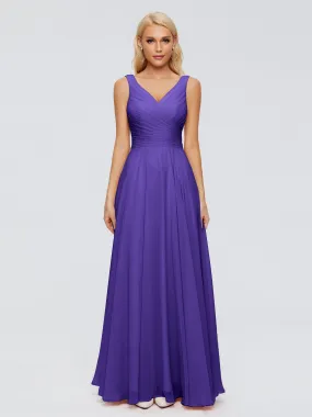 Bridesmaid Dresses Regency Purple Ryleigh Flowy Chiffon Bridesmaid Dresses With Bow