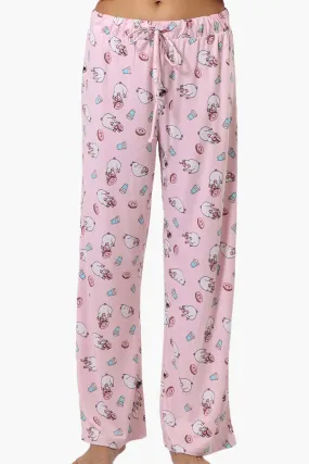 Canada Weather Gear Pug Pattern Wide Leg Pajama Pants - Pink