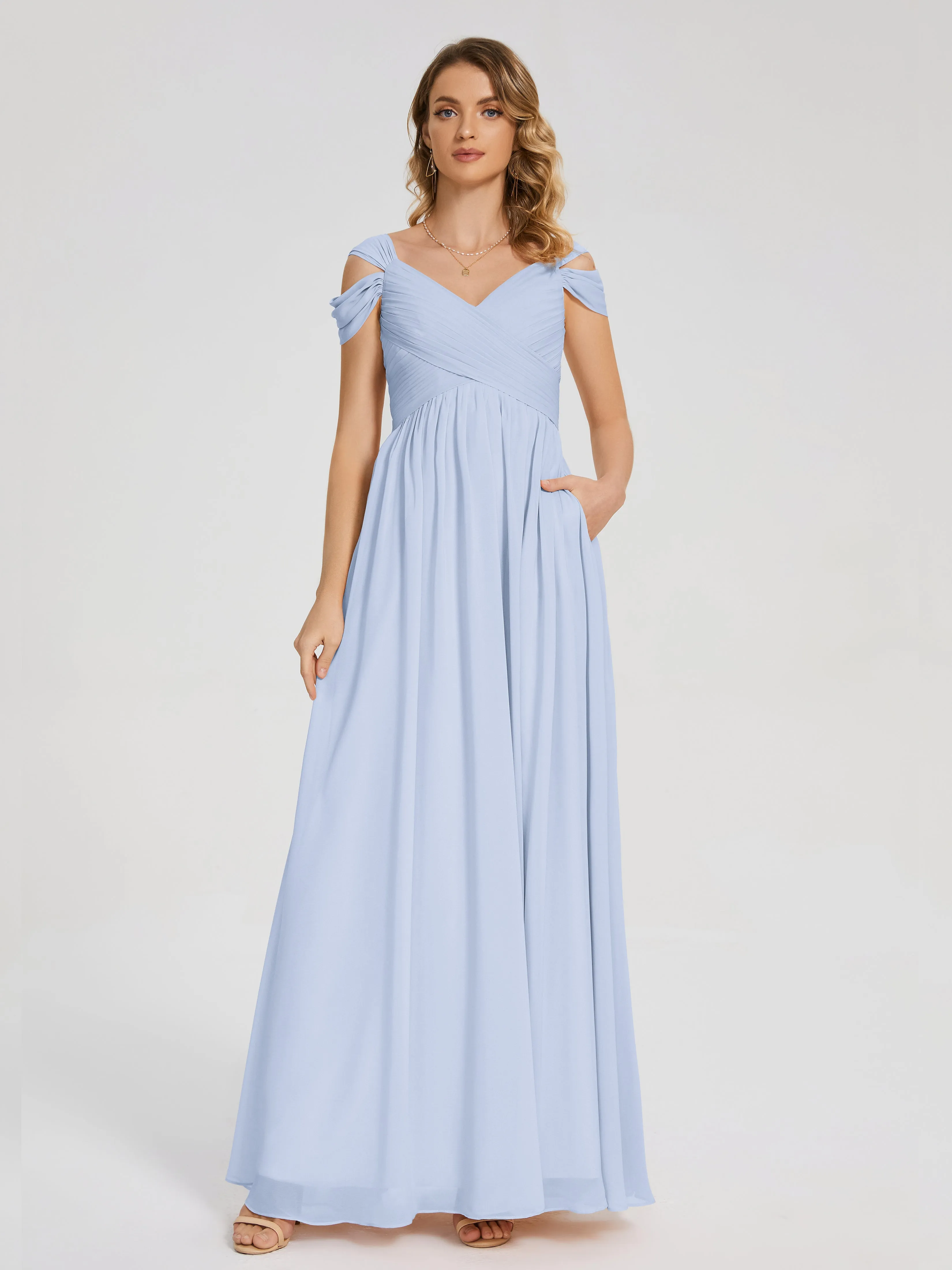 Charlee Flowy Split Chiffon Bridesmaid Dresses