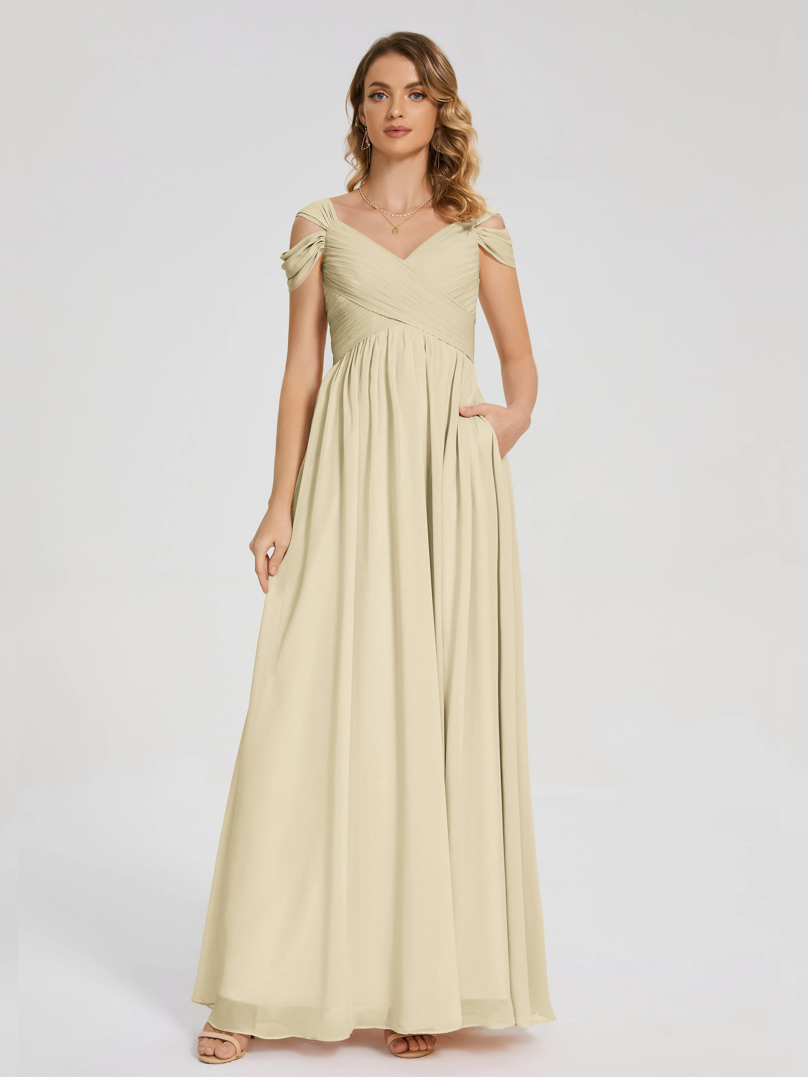 Charlee Flowy Split Chiffon Bridesmaid Dresses