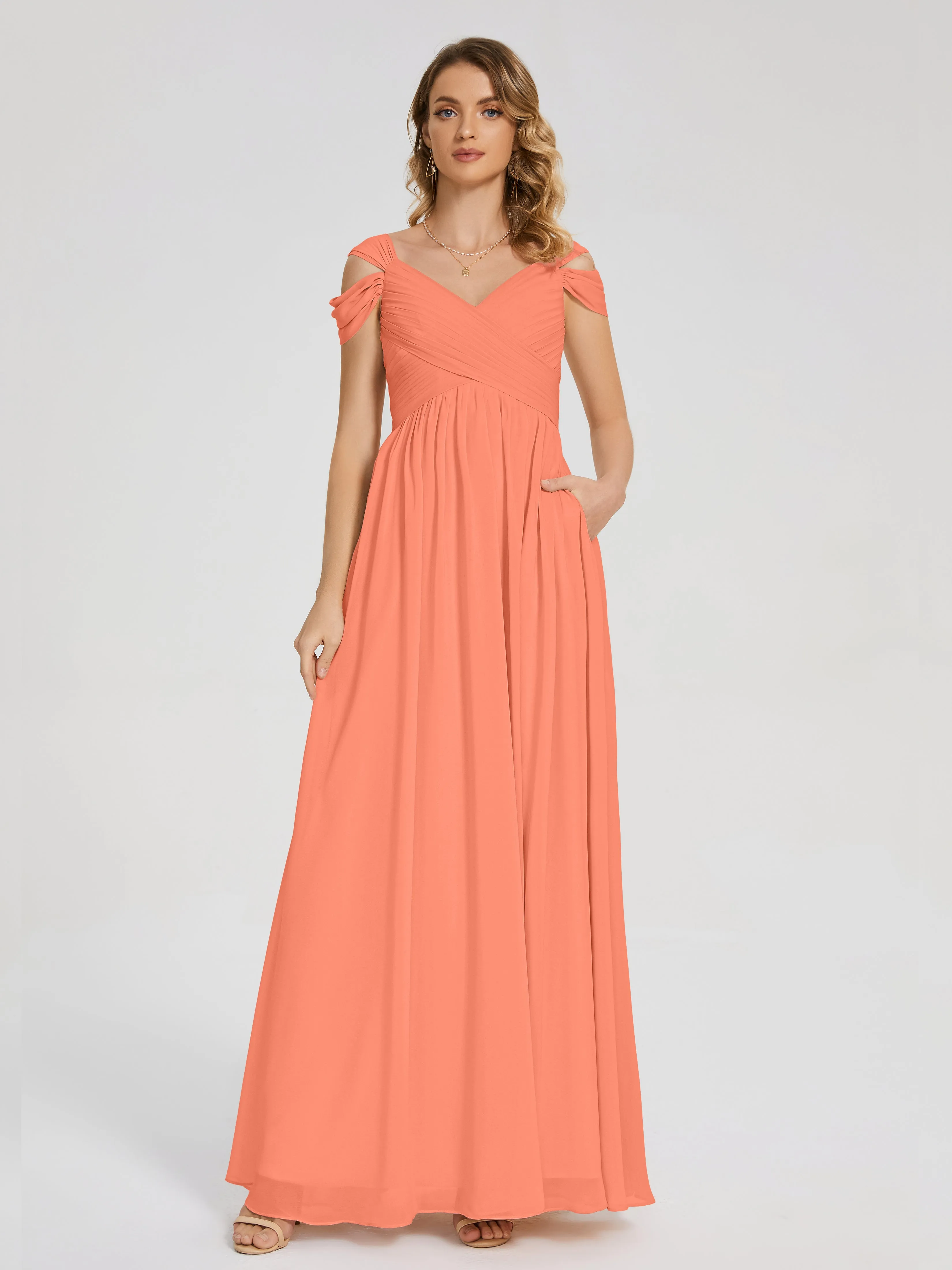 Charlee Flowy Split Chiffon Bridesmaid Dresses