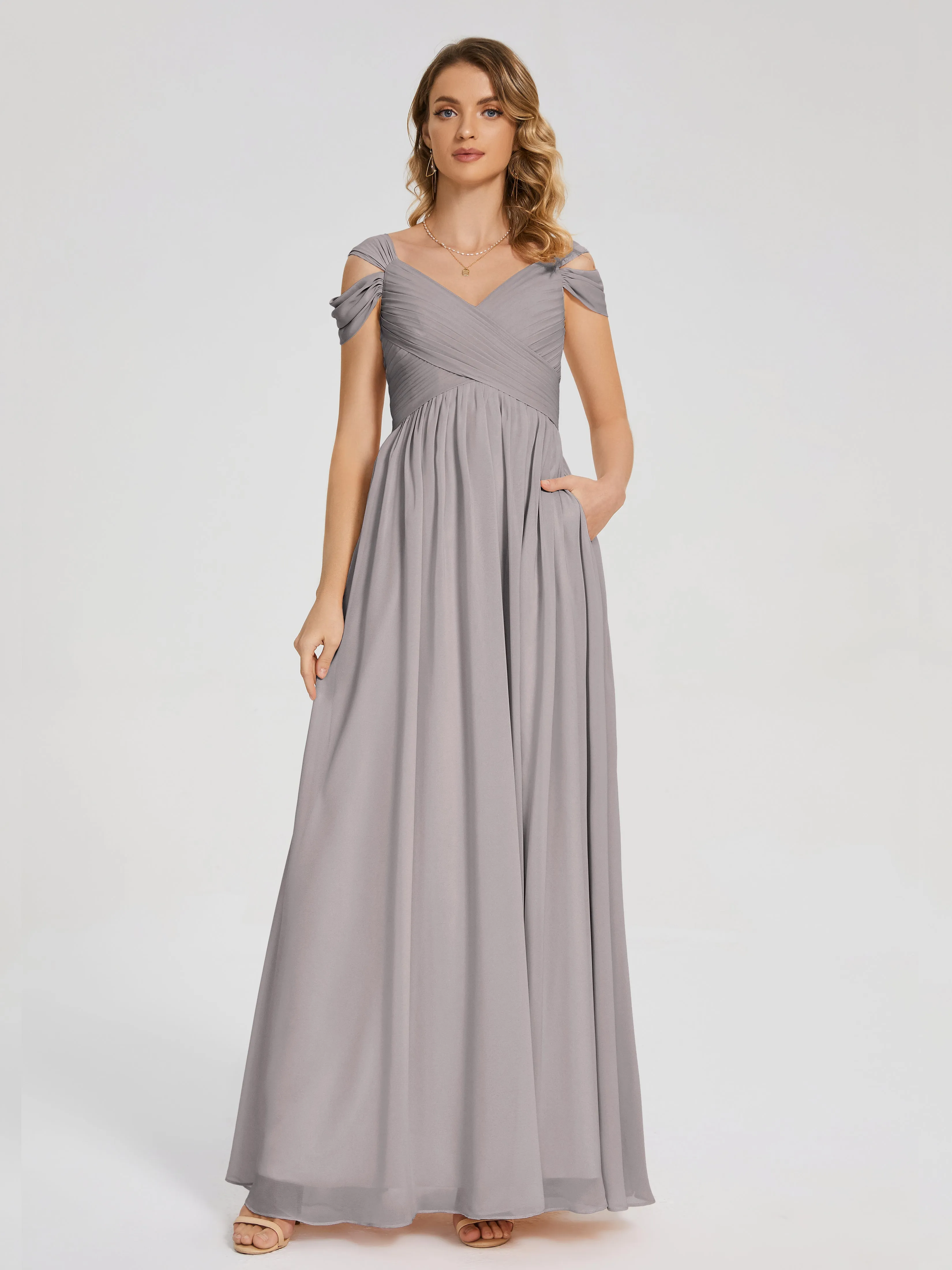 Charlee Flowy Split Chiffon Bridesmaid Dresses