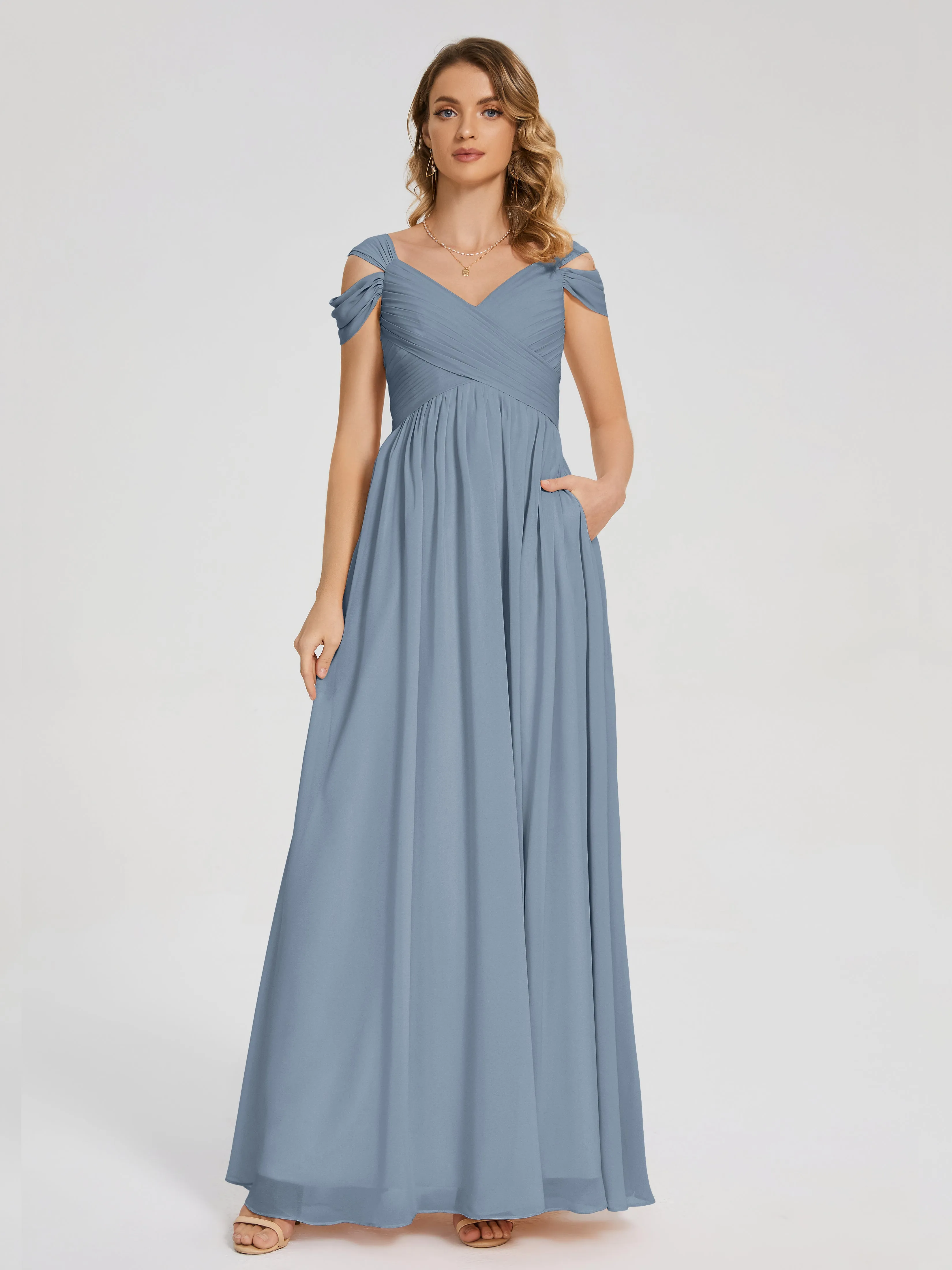 Charlee Flowy Split Chiffon Bridesmaid Dresses