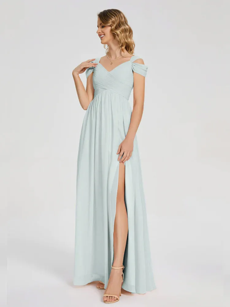 Charlee Flowy Split Chiffon Bridesmaid Dresses