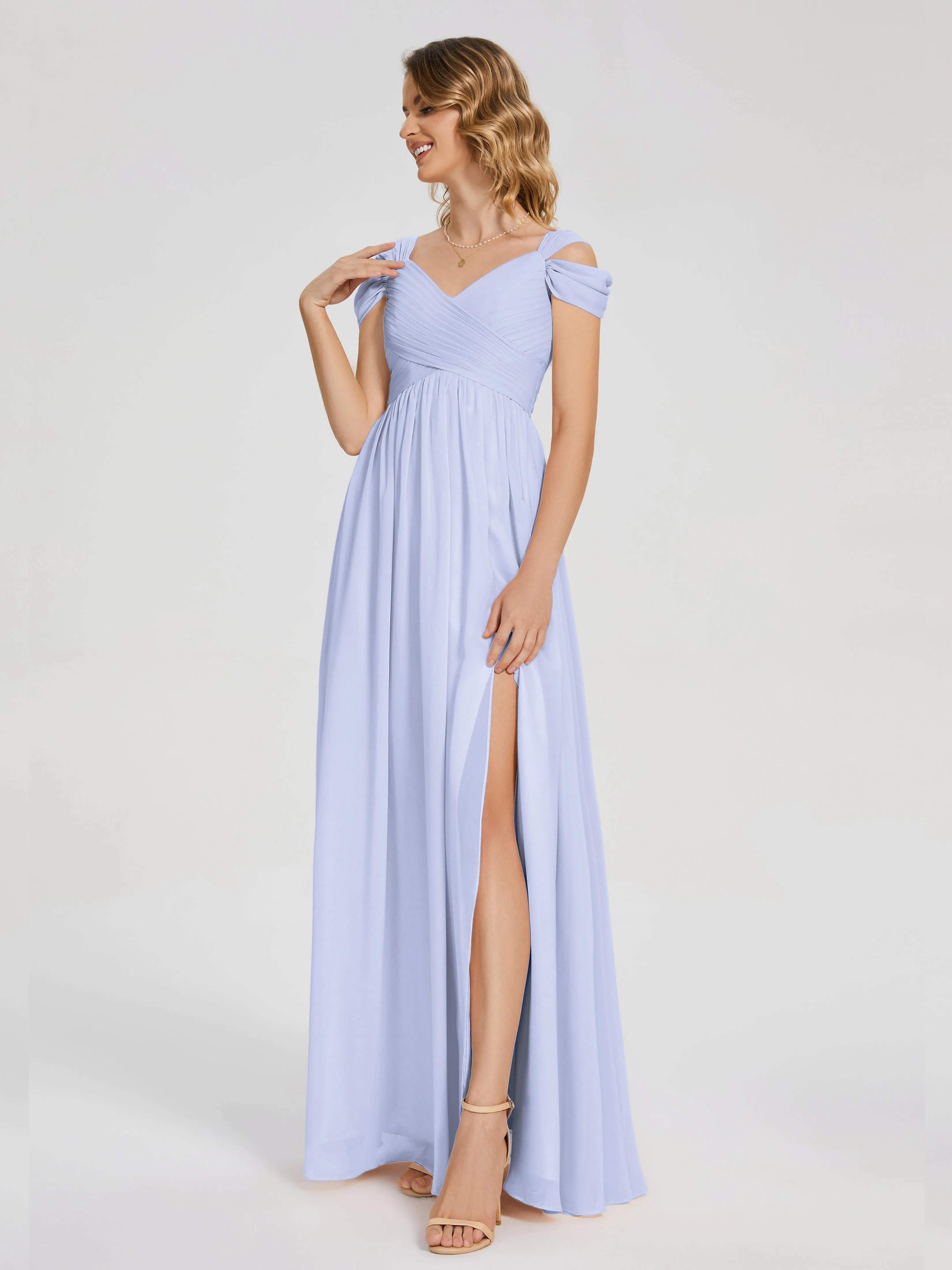 Charlee Flowy Split Chiffon Bridesmaid Dresses