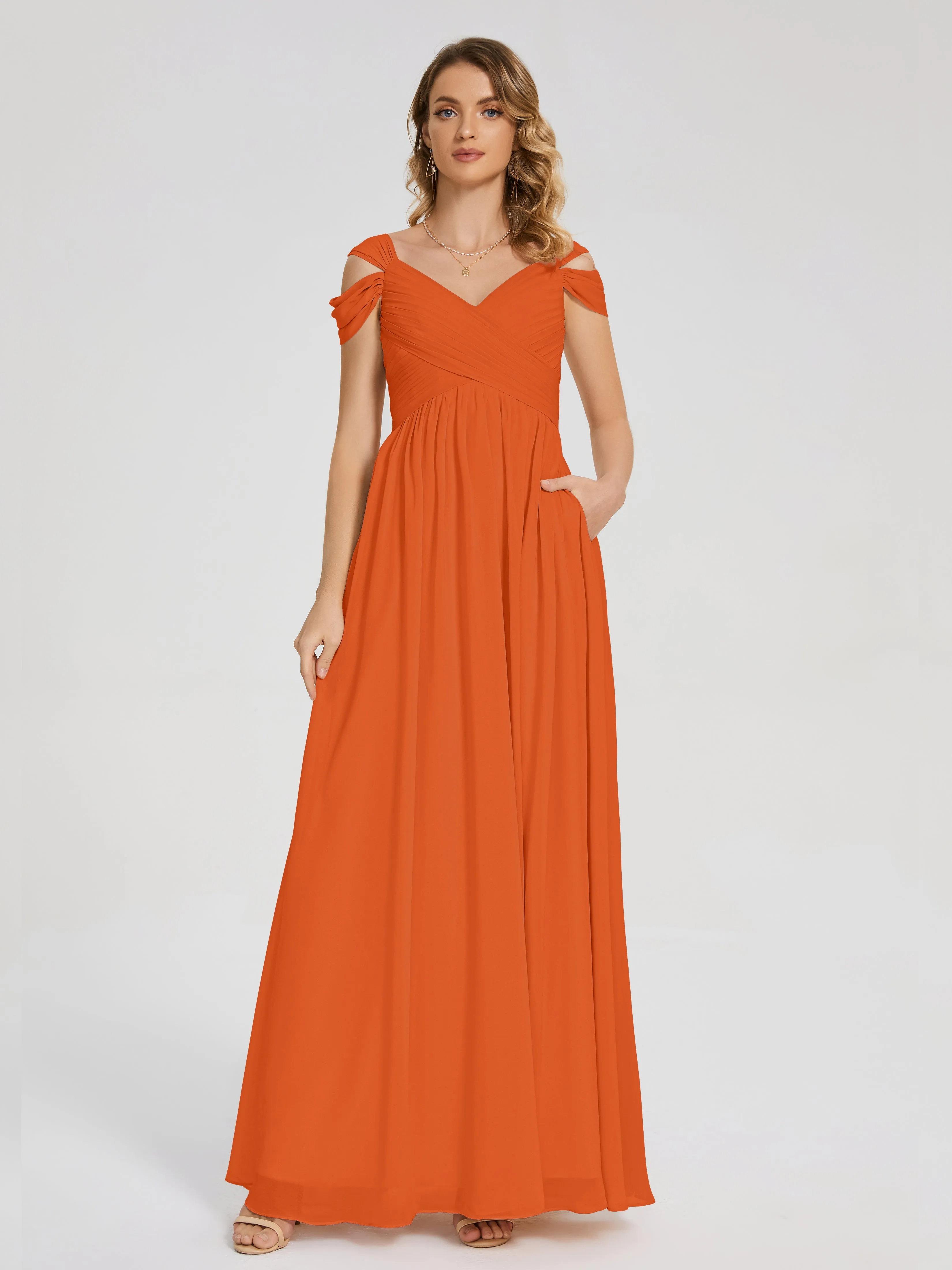 Charlee Flowy Split Chiffon Bridesmaid Dresses