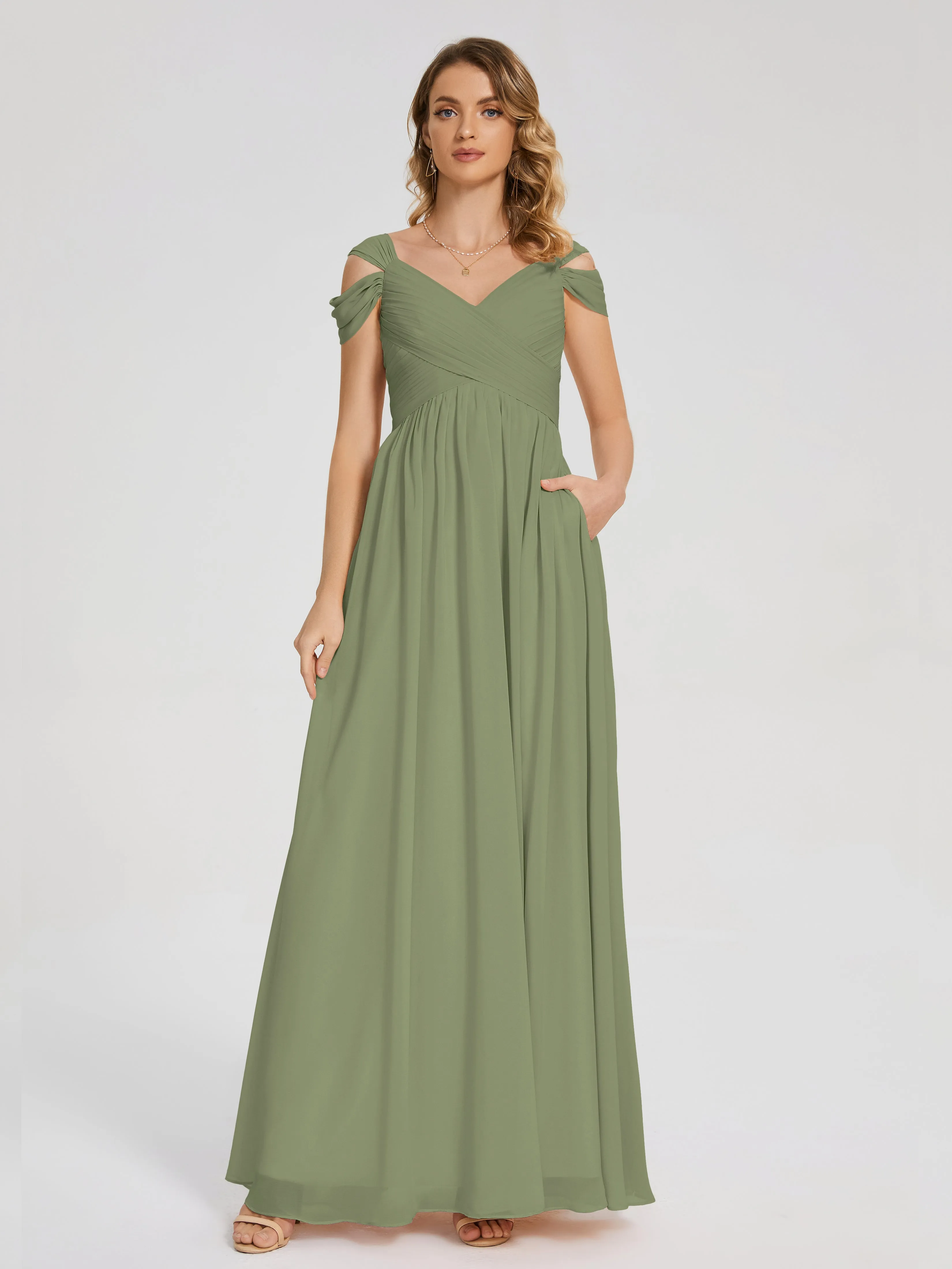 Charlee Flowy Split Chiffon Bridesmaid Dresses