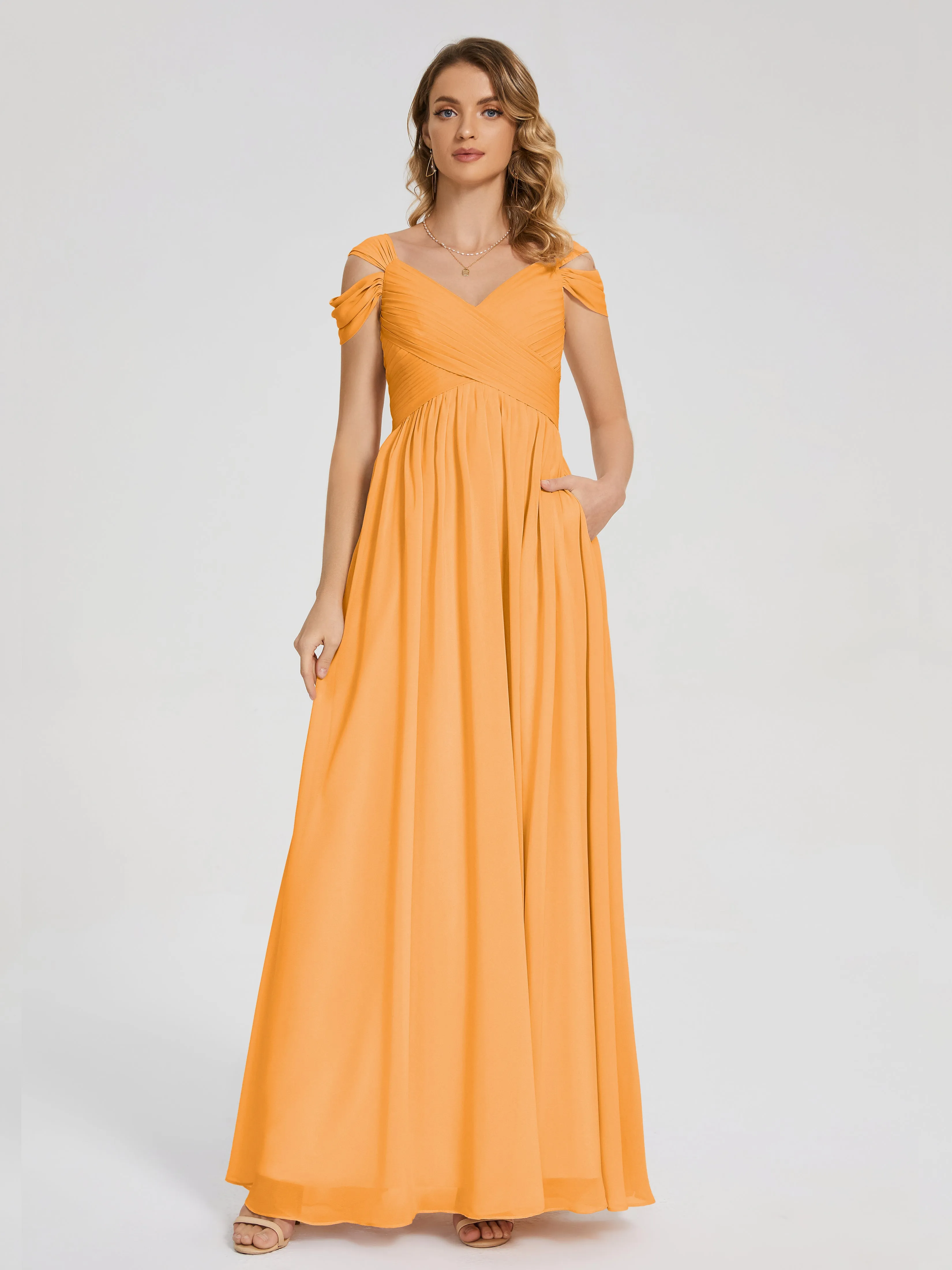 Charlee Flowy Split Chiffon Bridesmaid Dresses