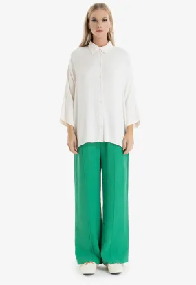 Choice Wide Leg Comfy Trouser Green