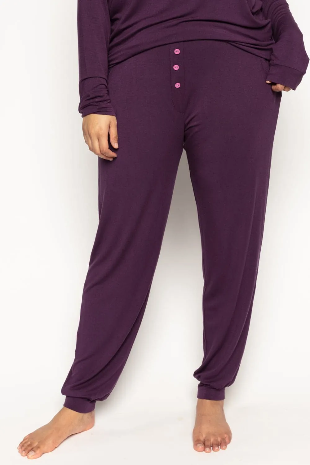 Clarissa Purple Jersey Pants, Size UK 10