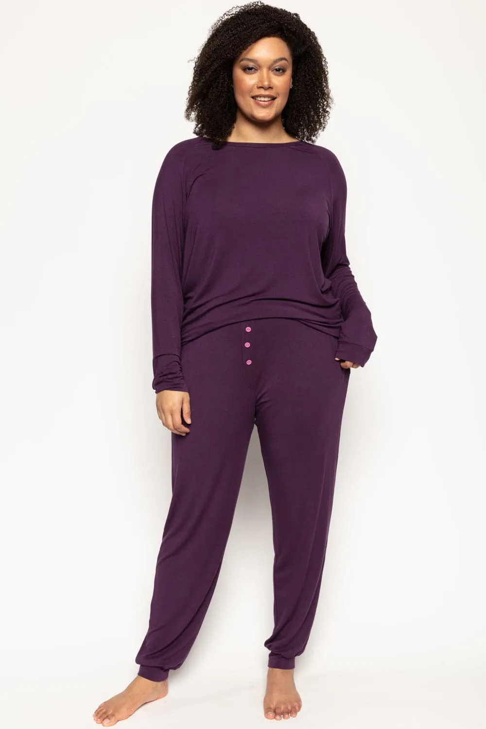 Clarissa Purple Jersey Pants, Size UK 10