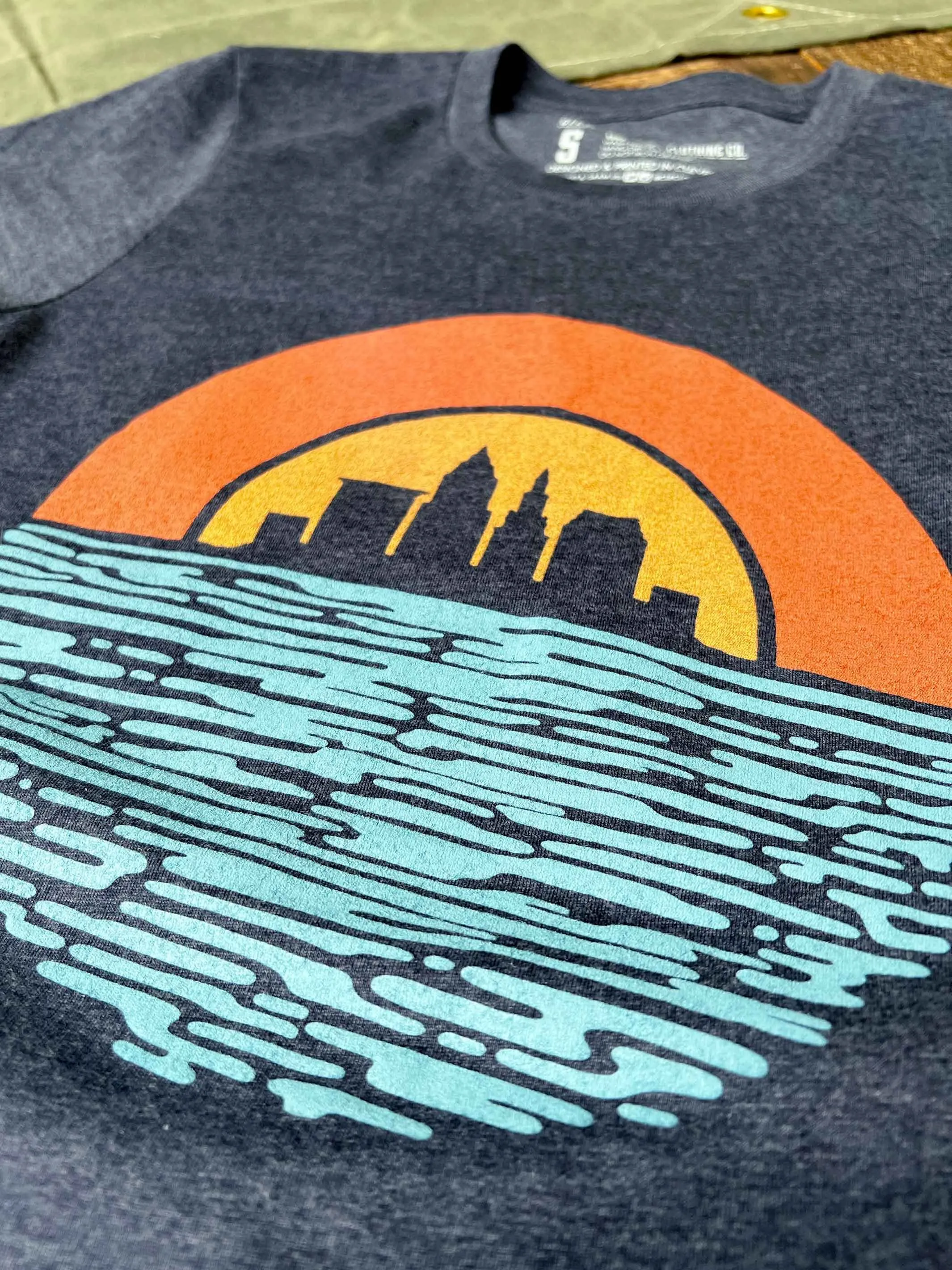 Cleveland Sunset - Navy Unisex Crew T-Shirt