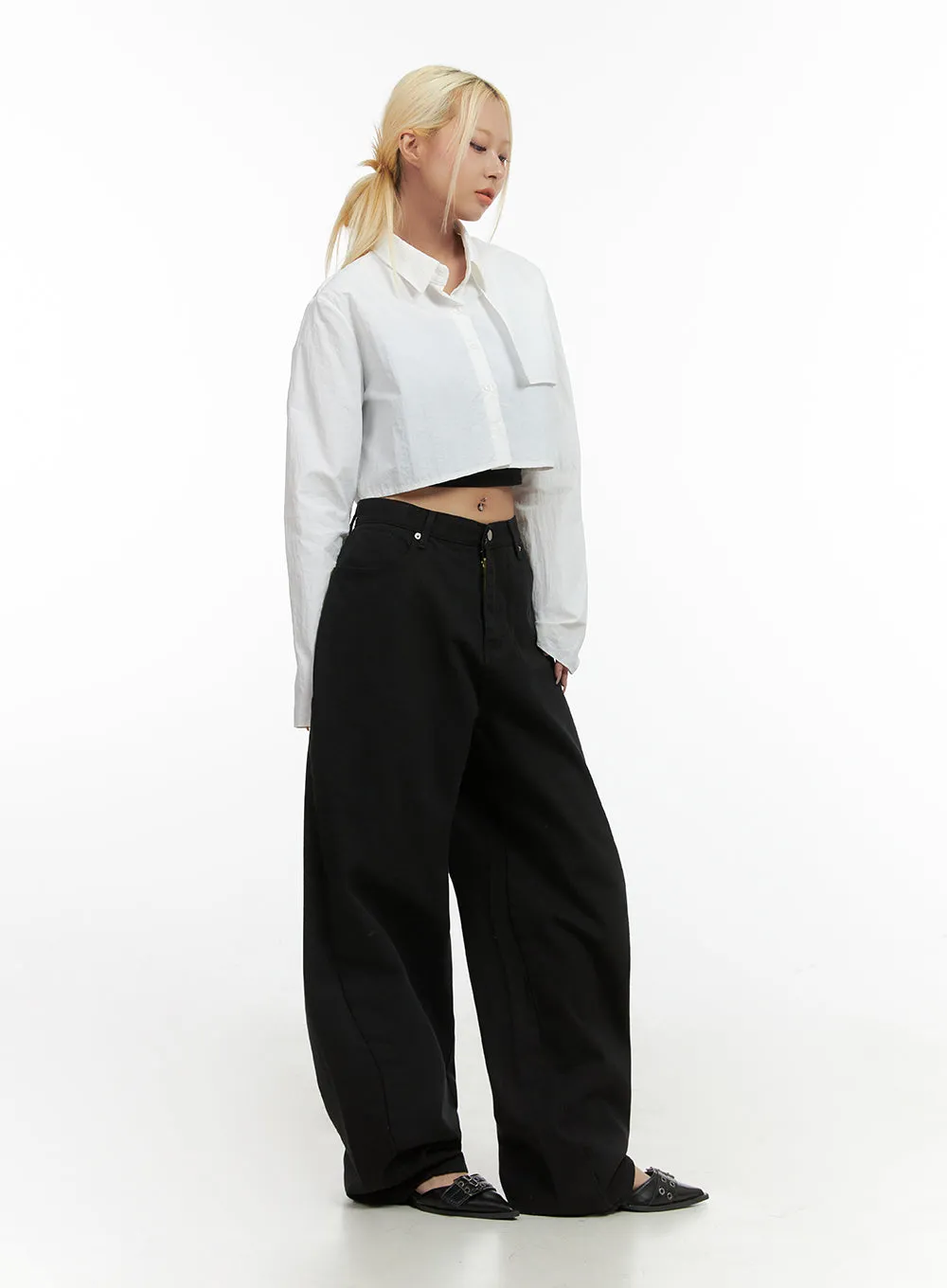 Comfy Cotton Wide-Leg Trousers CO414