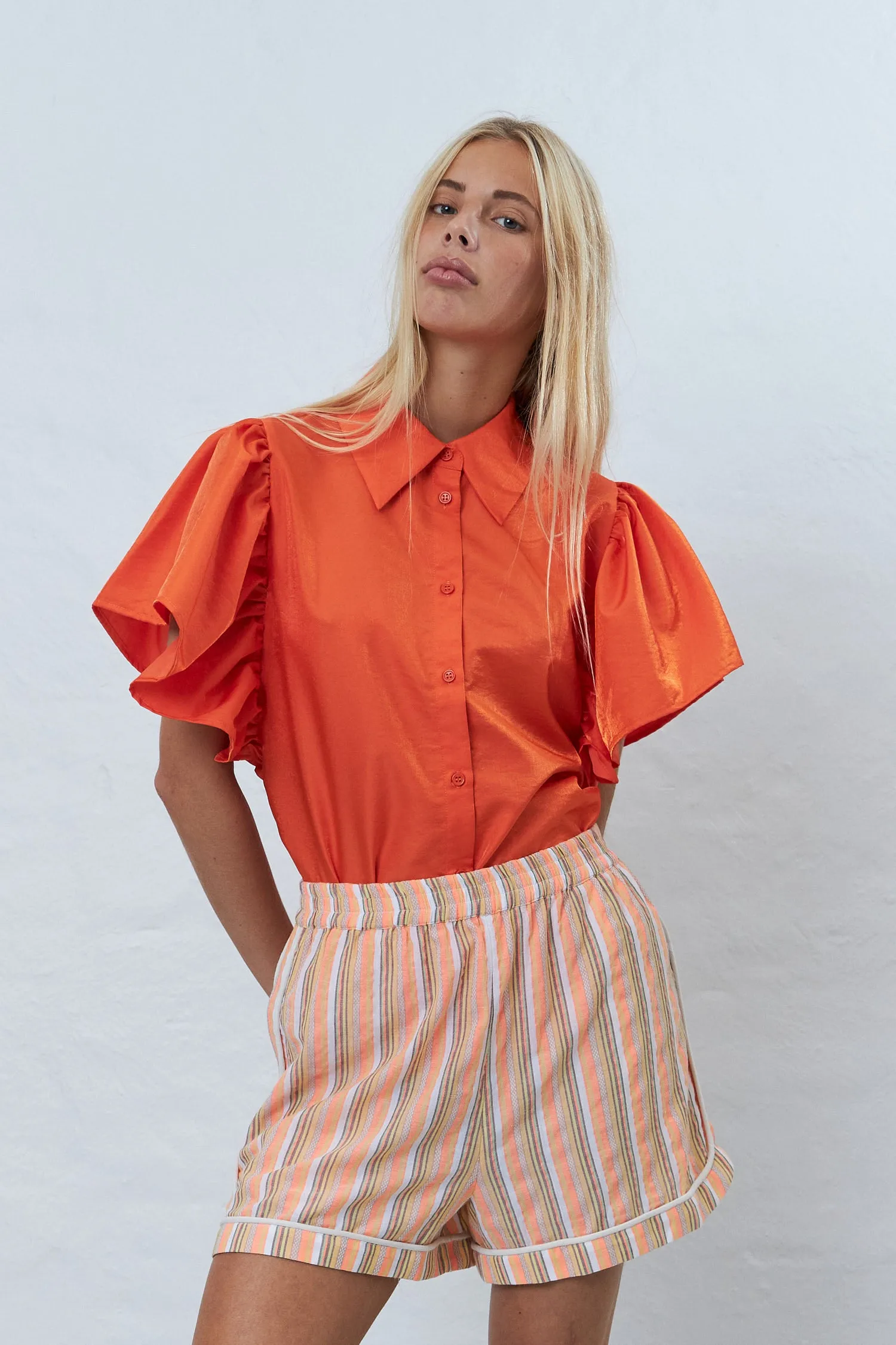 Cotton pyjamas shorts - Sunshine Orange