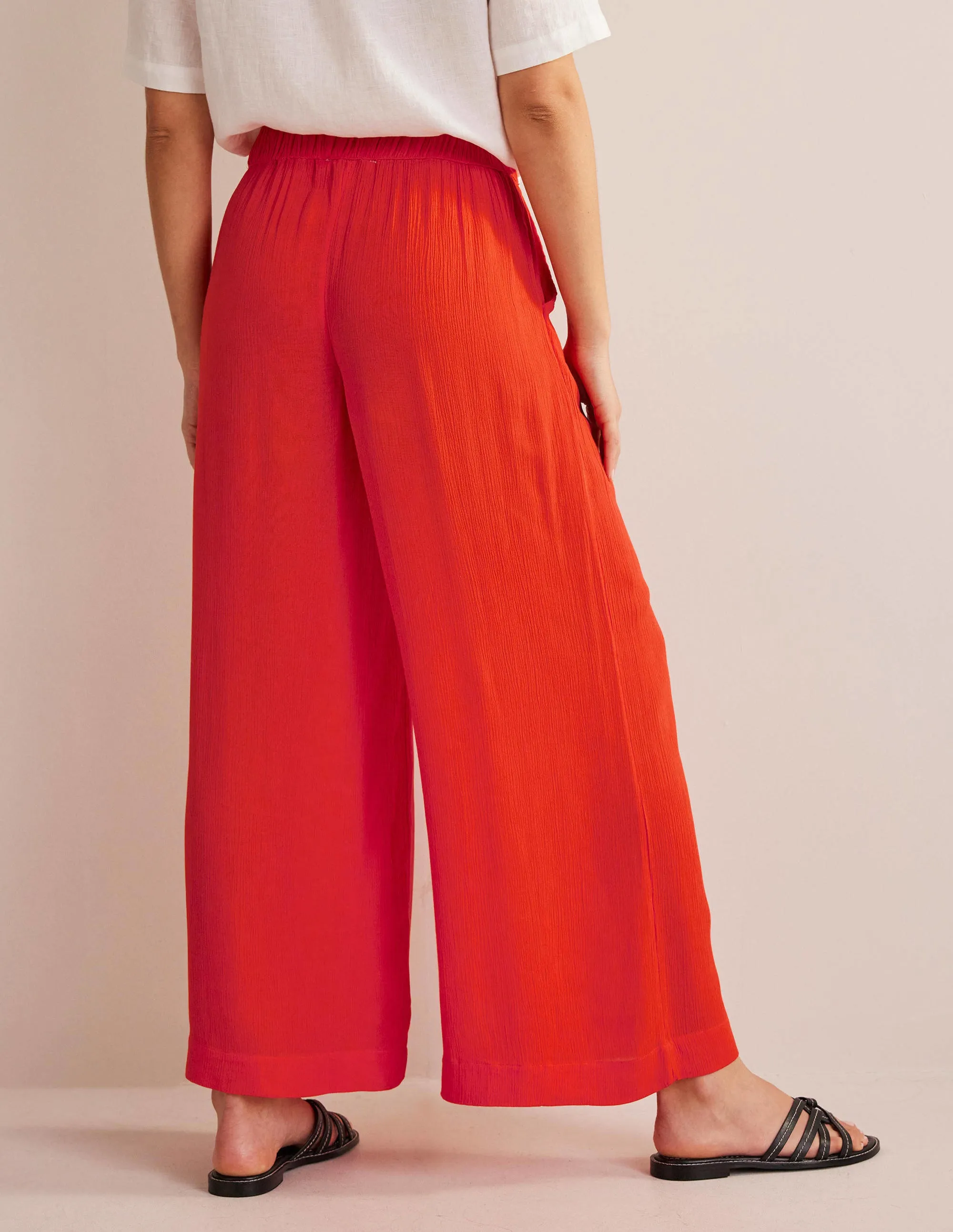 Crinkle Wide Leg Trousers-Firework