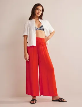 Crinkle Wide Leg Trousers-Firework