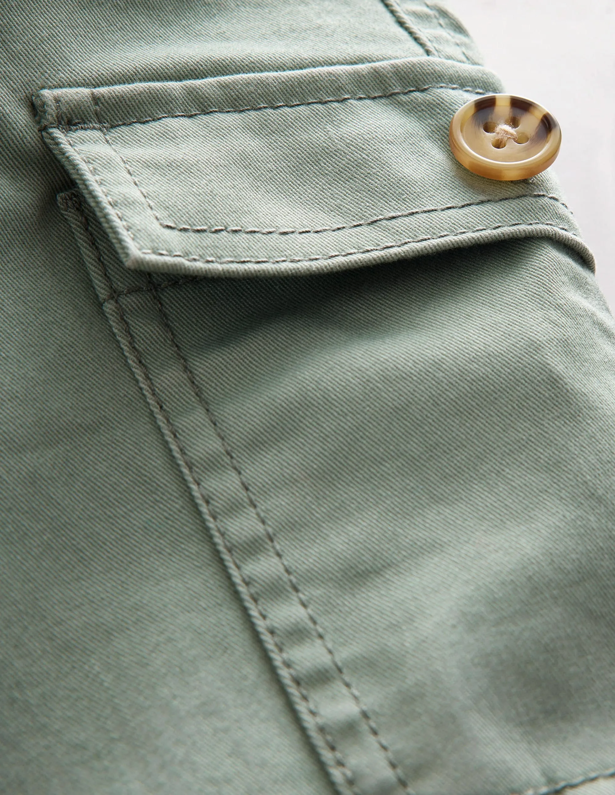 Cropped Cargo Trousers-Pottery Green