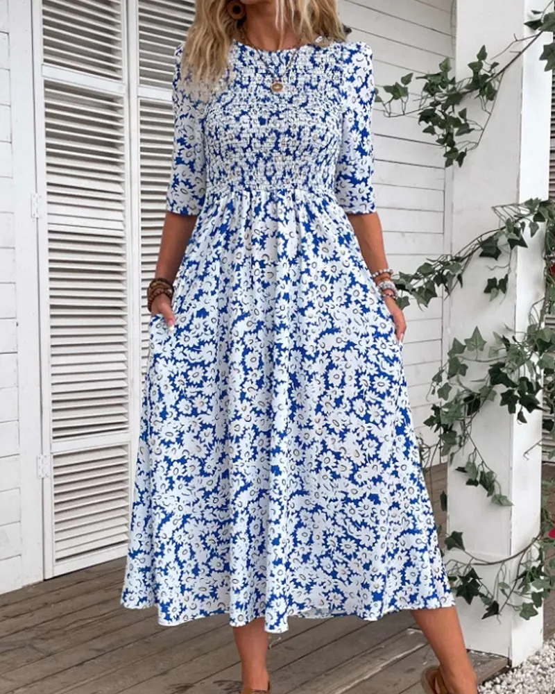 Fresh floral slim fit dress