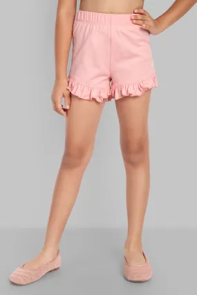 Girls Light Pink Casual Shorts