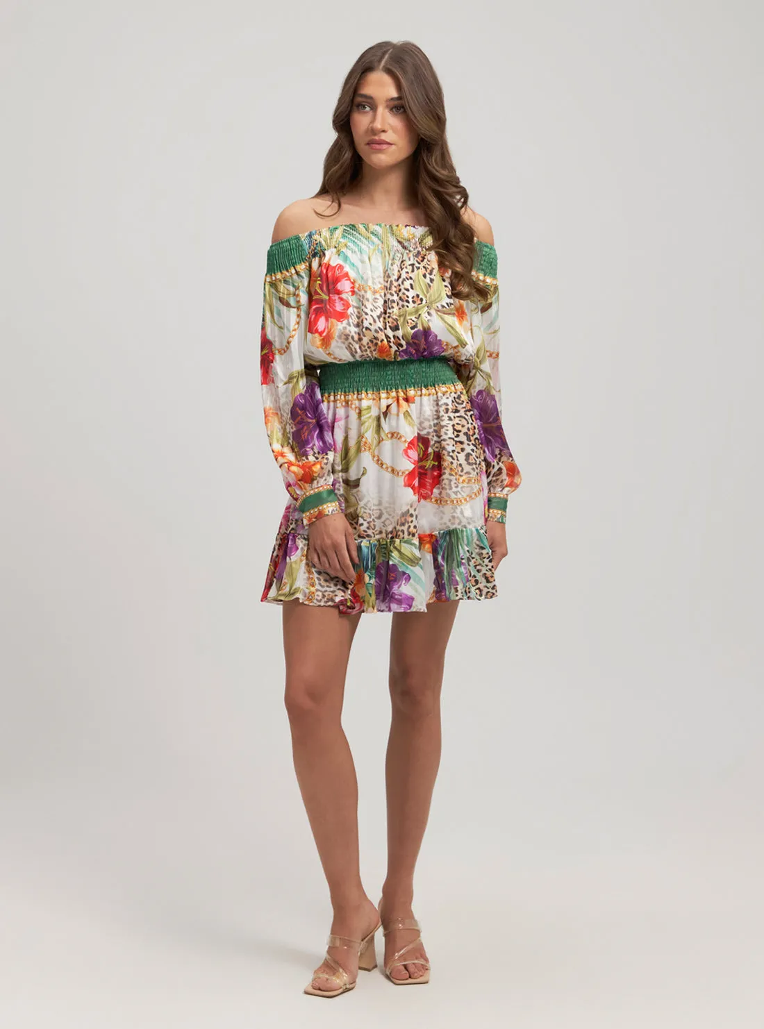 Green Jungle Print Charlotte Mini Dress