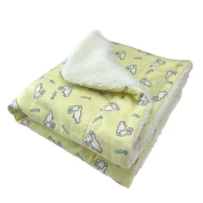 Hopping Bunny Flannel Dog Blanket