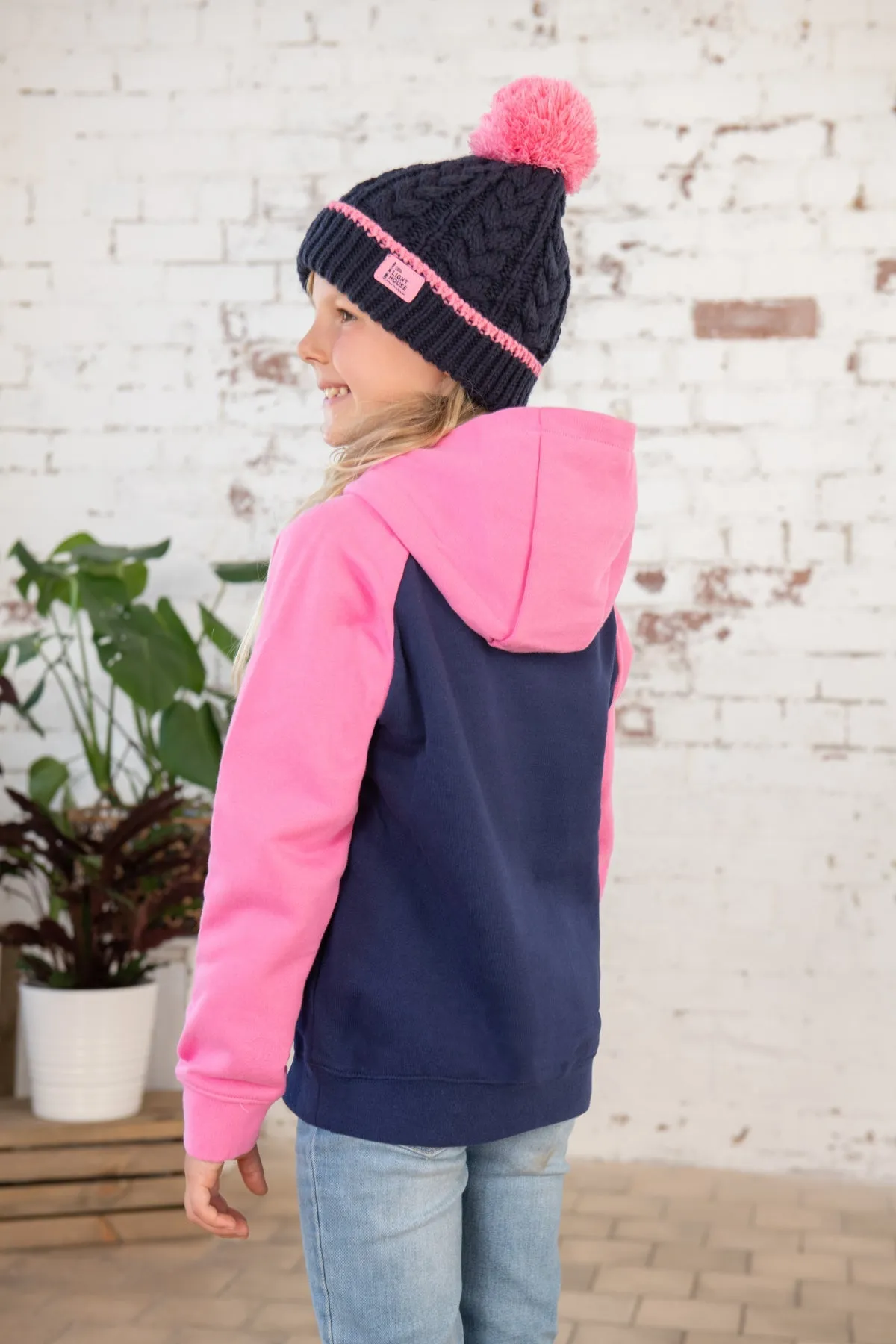 Jill Hoodie - Pink Tractor Appliqué