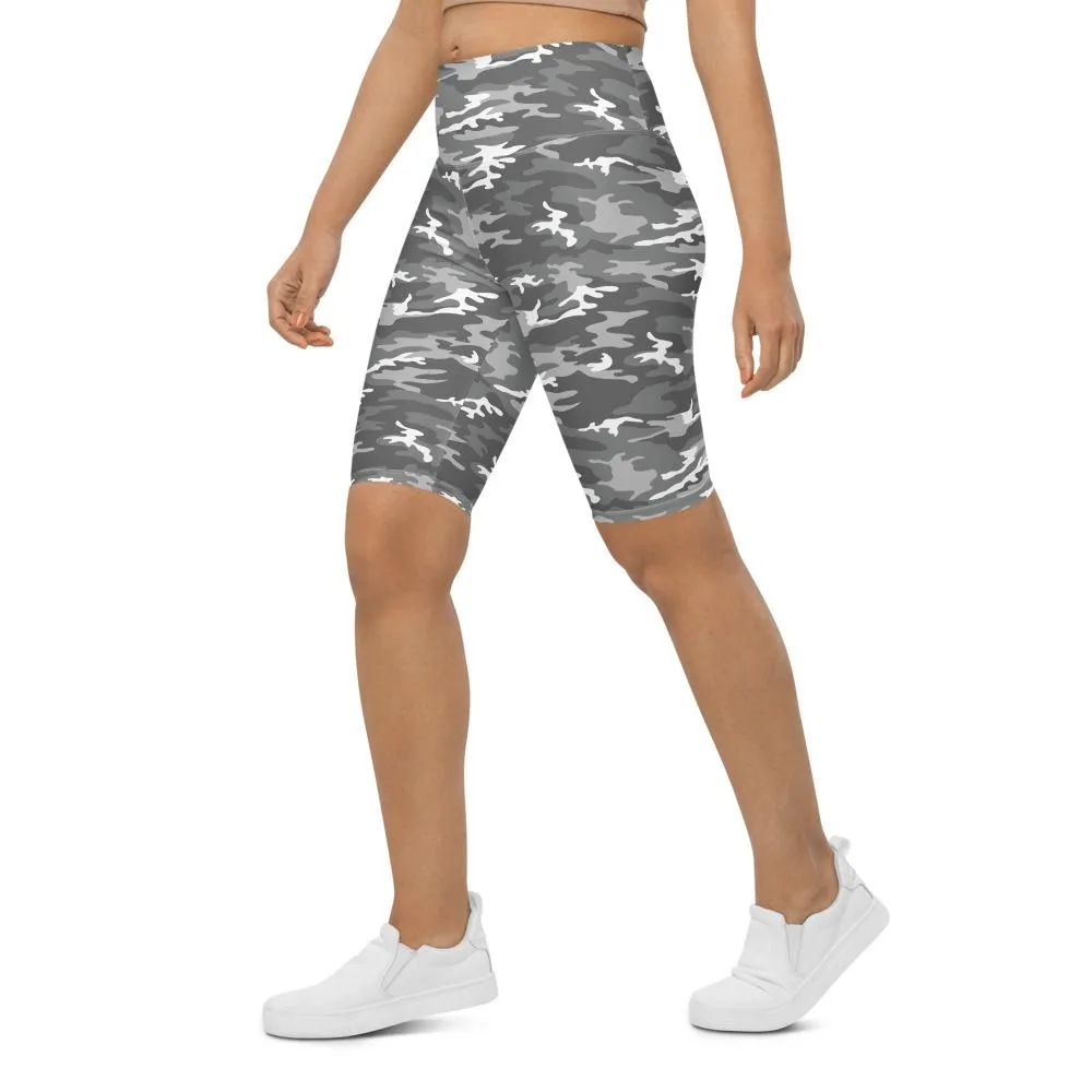 Light Grey Camo Bike Shorts