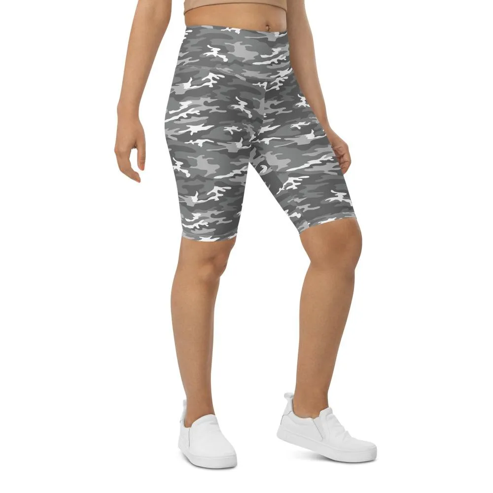 Light Grey Camo Bike Shorts