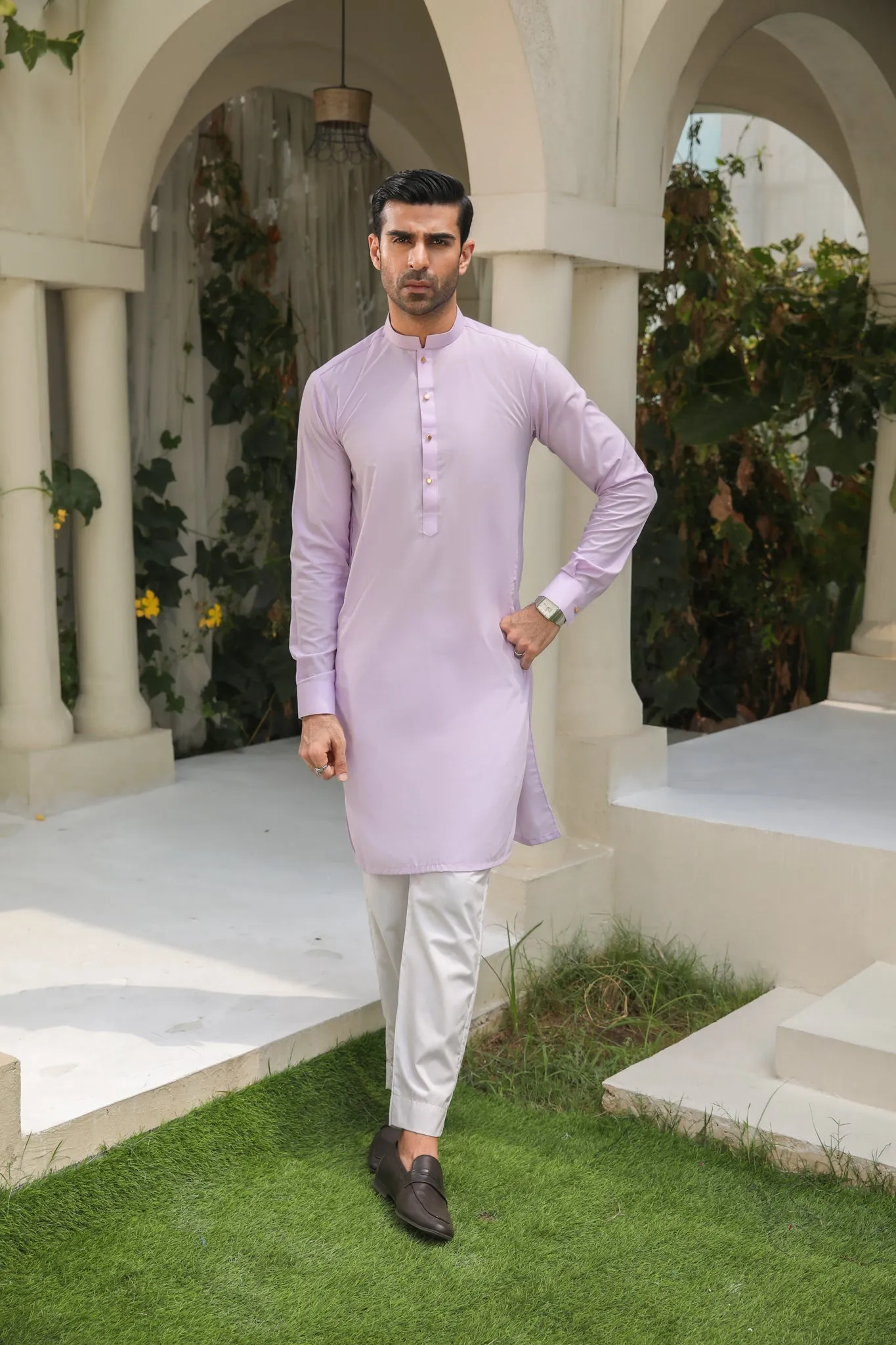 Lilac Kurta Trouser - Men