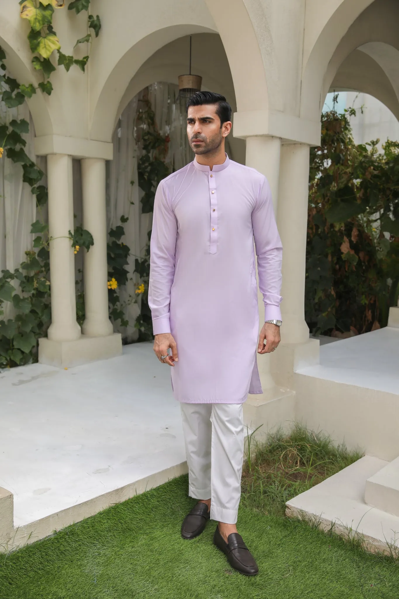 Lilac Kurta Trouser - Men