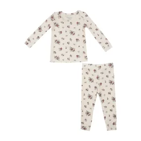 Misty Rose Floral Long Sleeve Loungewear Set