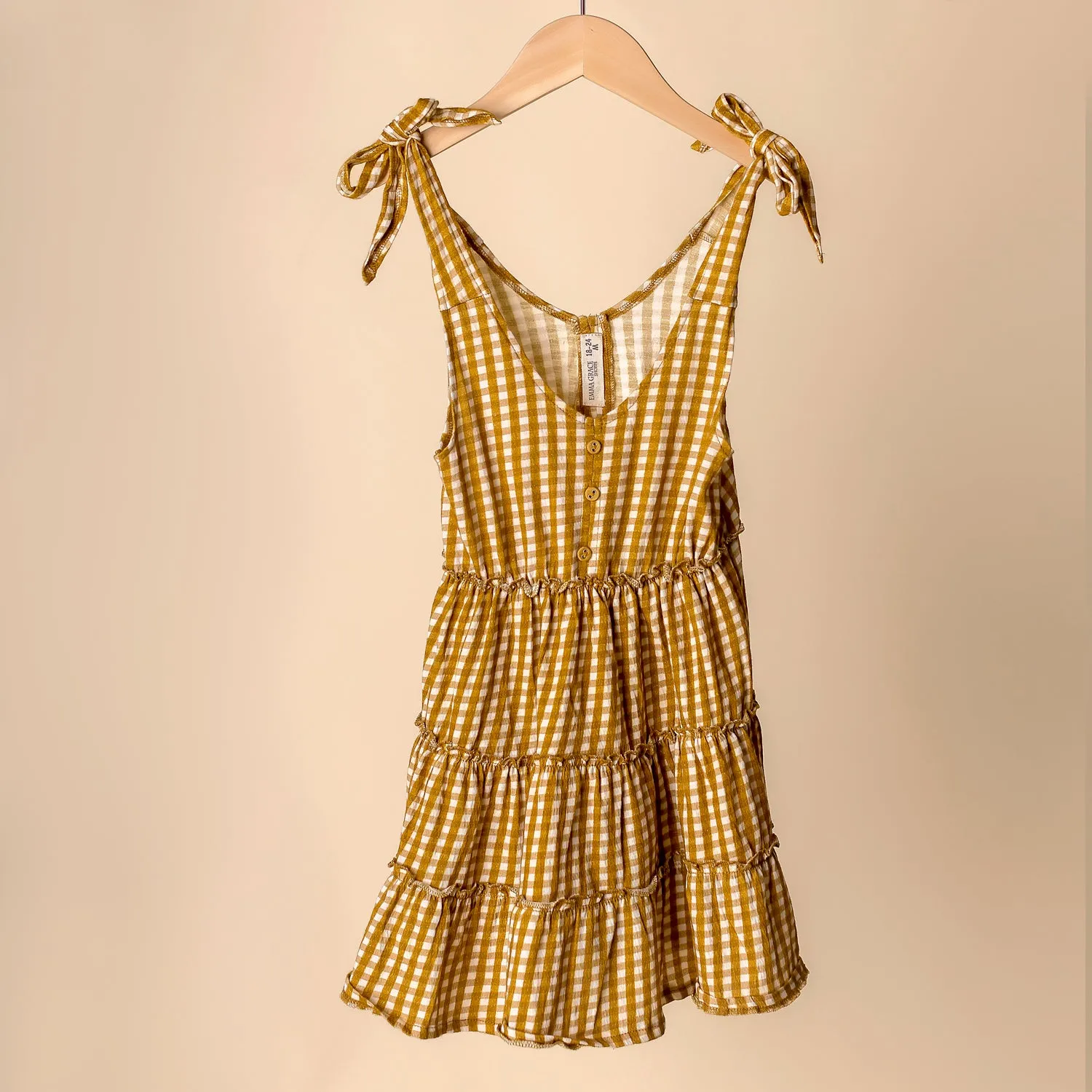 Organic Cotton Tiered Sleeveless Tie Dress