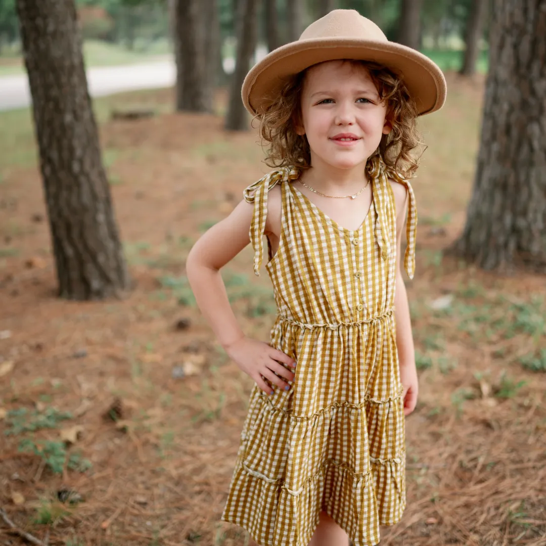 Organic Cotton Tiered Sleeveless Tie Dress