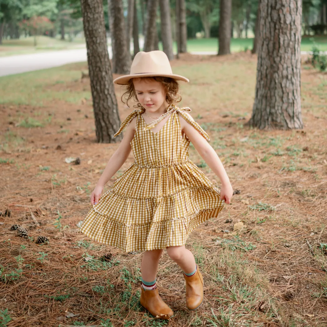 Organic Cotton Tiered Sleeveless Tie Dress