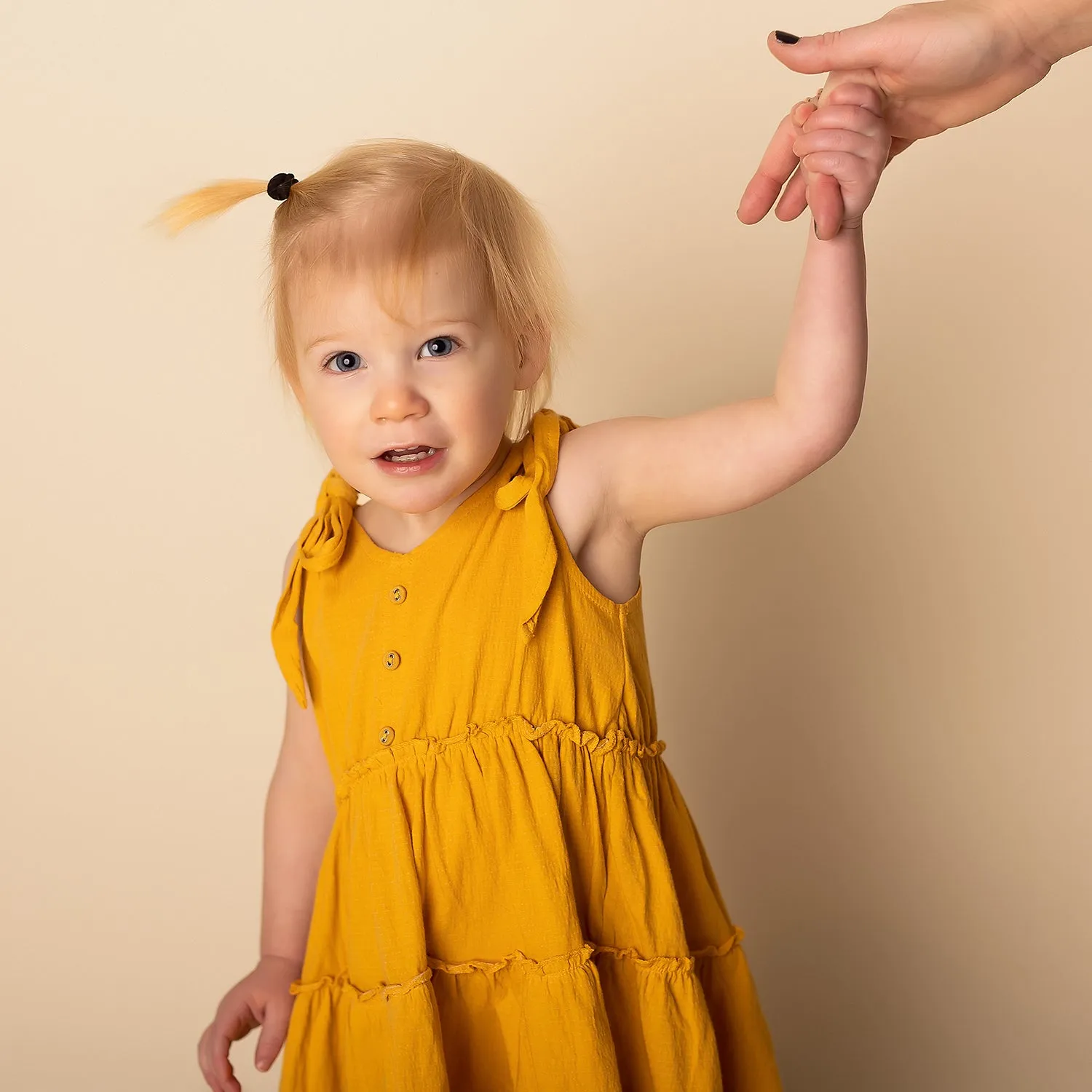 Organic Cotton Tiered Sleeveless Tie Dress