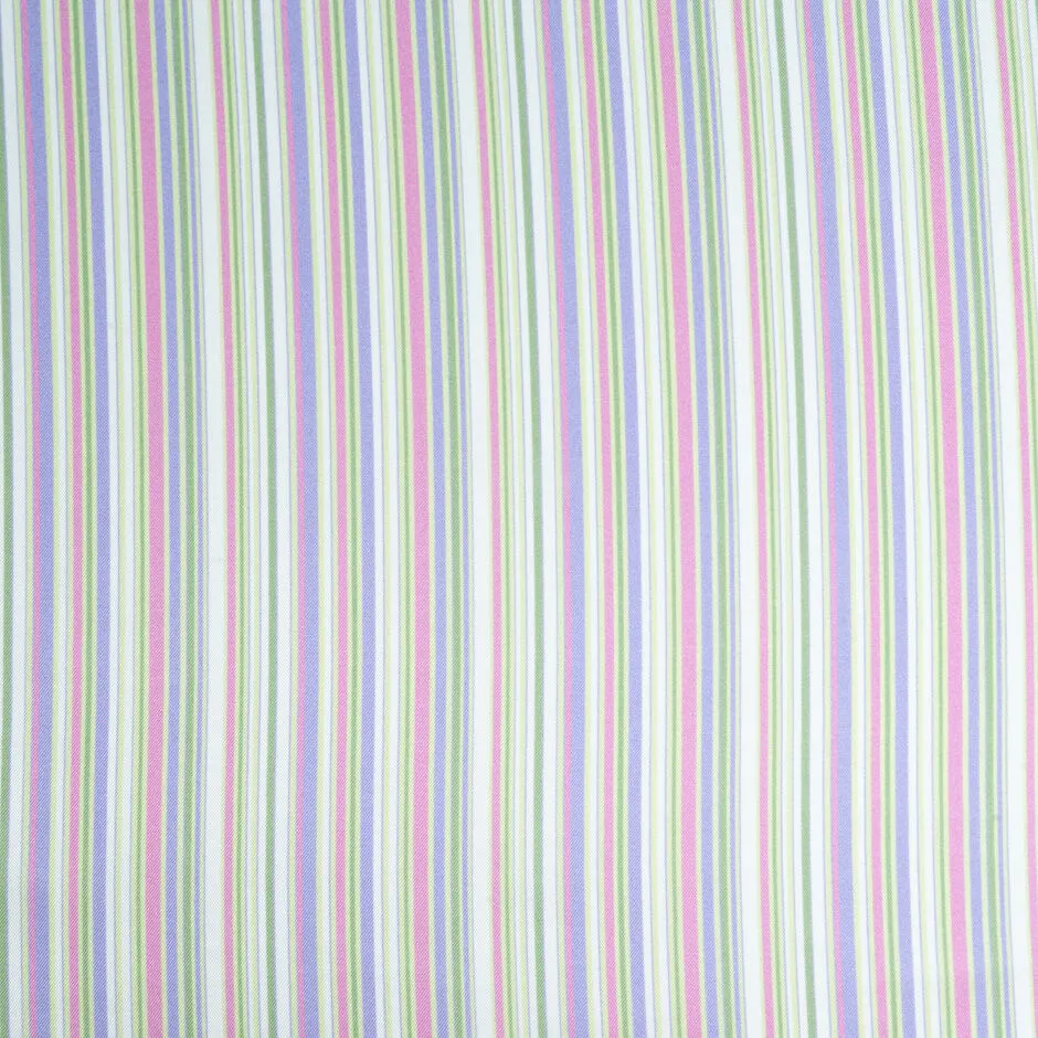 Pastel Coloured Striped Pure Silk Twill