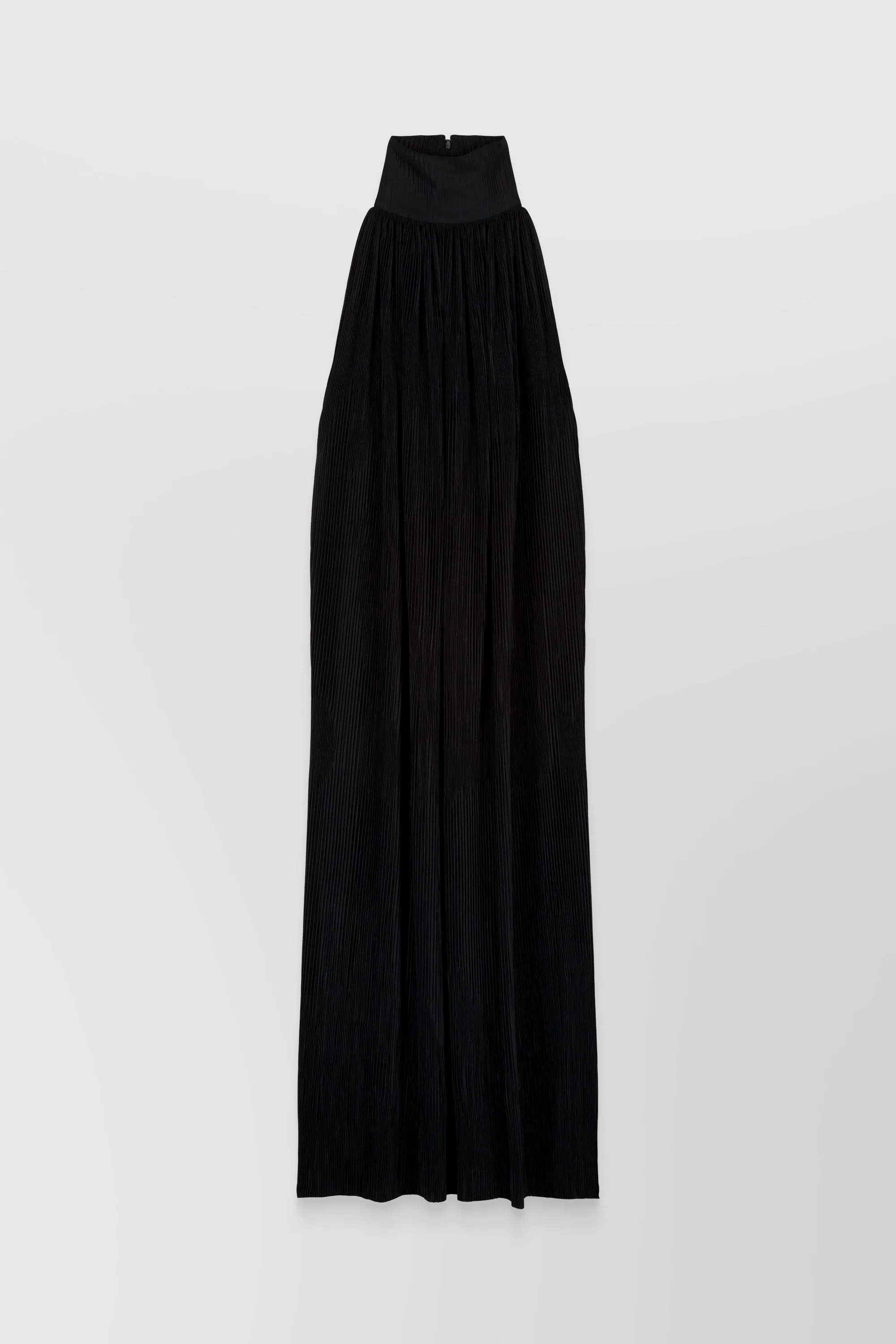 Pleated recycled jersey halterneck maxi dress